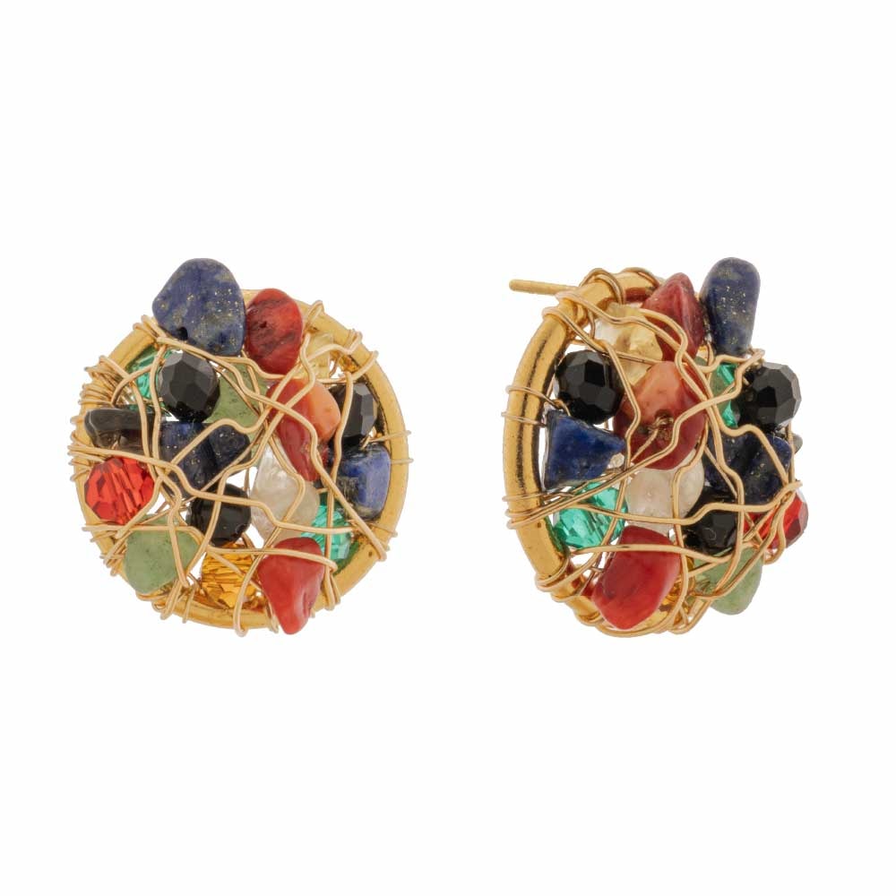Aretes Topo Tejido Circular - imagen 1