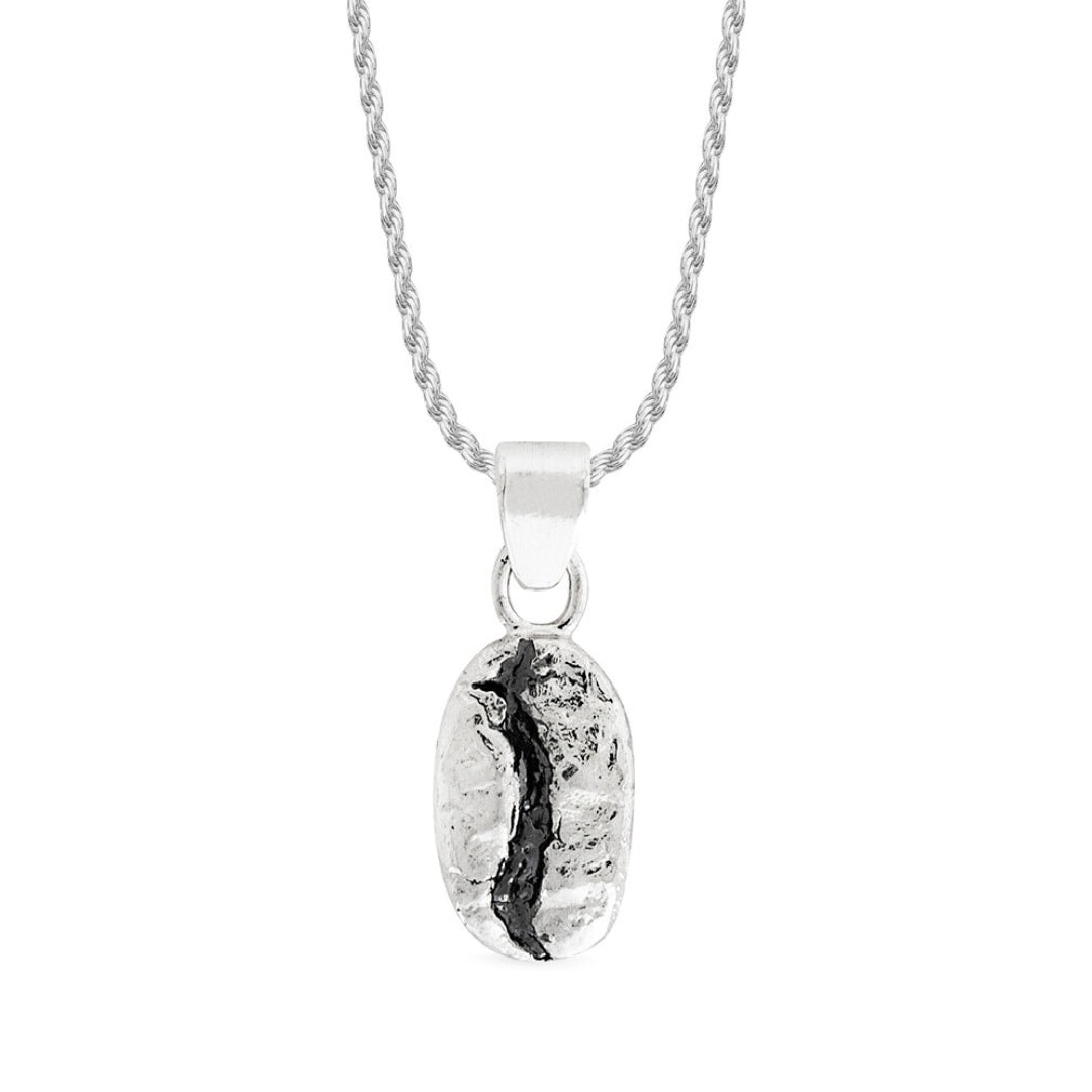 Collar Café Pacamara cadena especial larga (60cm) en plata envejecida - imagen 1