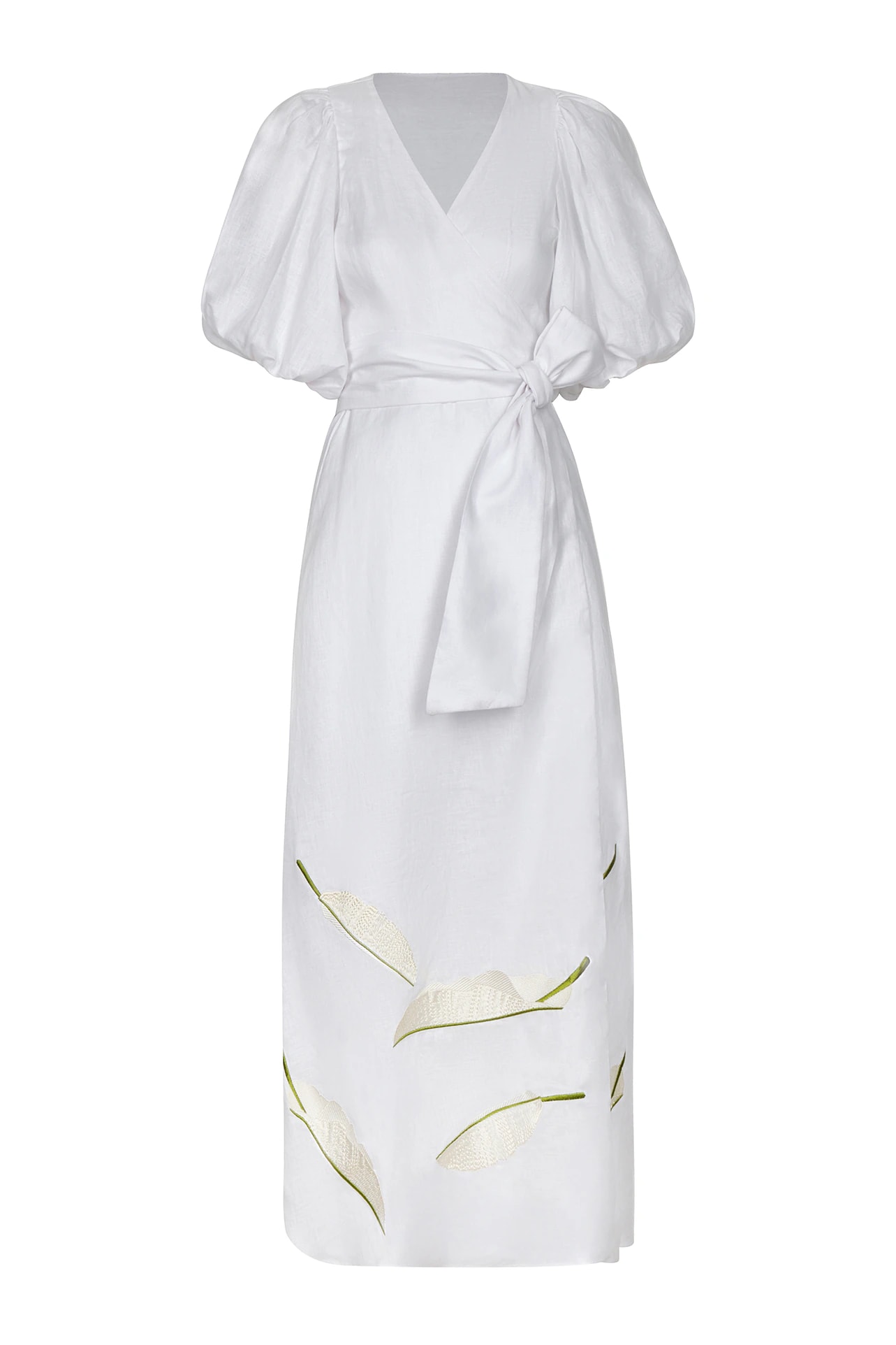 Ermita Linen Embroidered Midi Dress / White - imagen 1