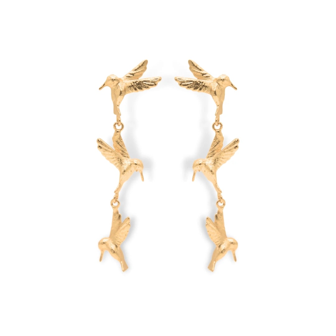 Aretes largos de colibrí - imagen 1