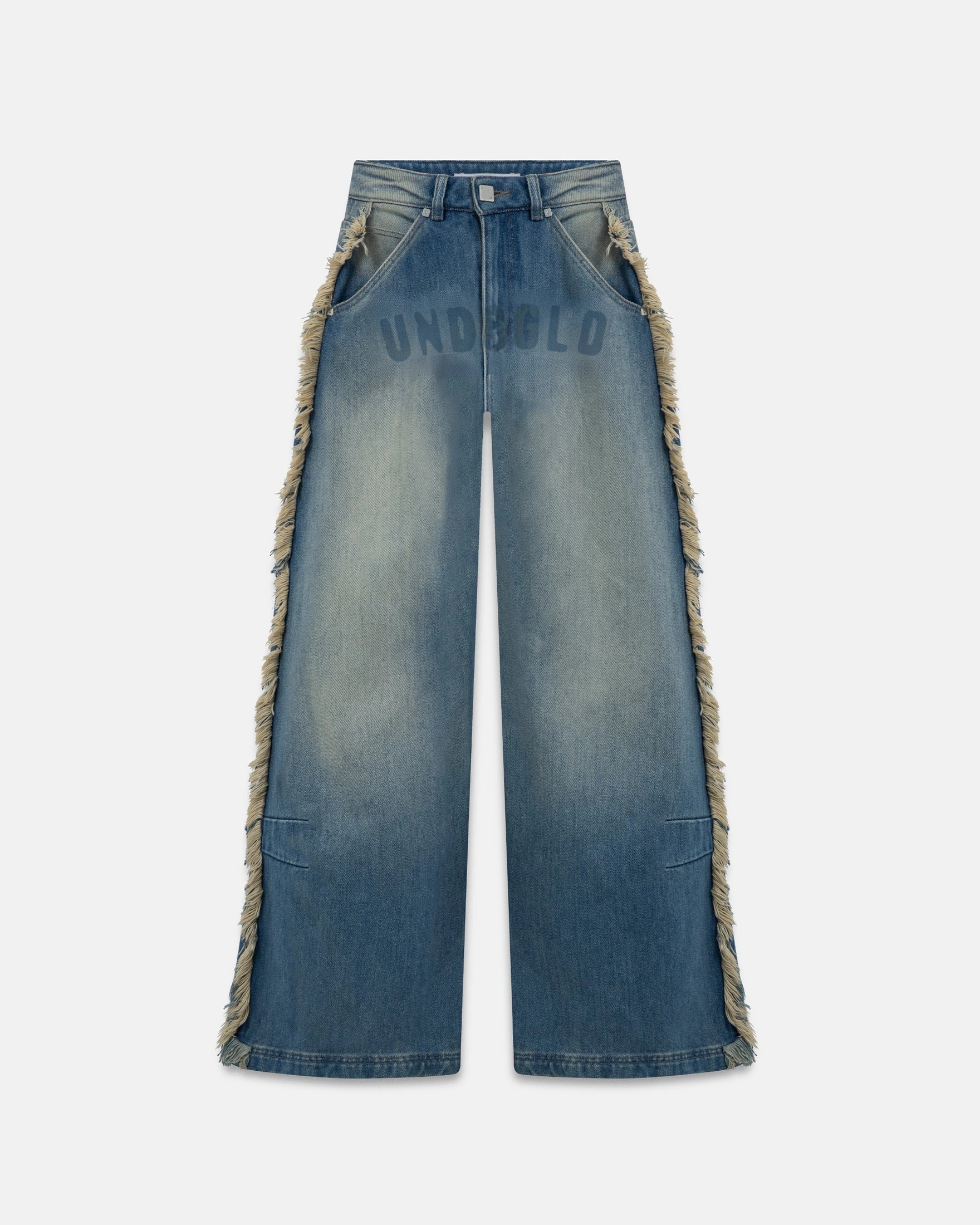 W Spring UNDRGLD Frayed Wide Jeans Blue - imagen 1