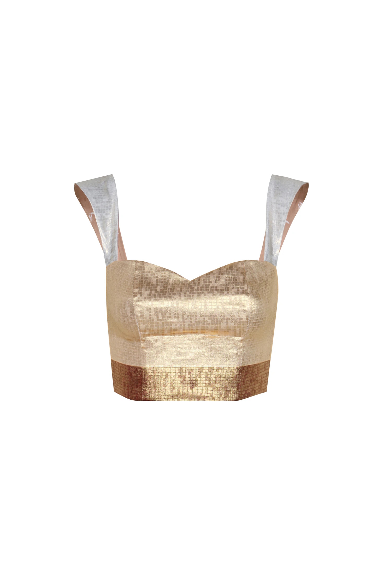 Calima Silk Jacquard Crop Top / Terra Stripes - imagen 1
