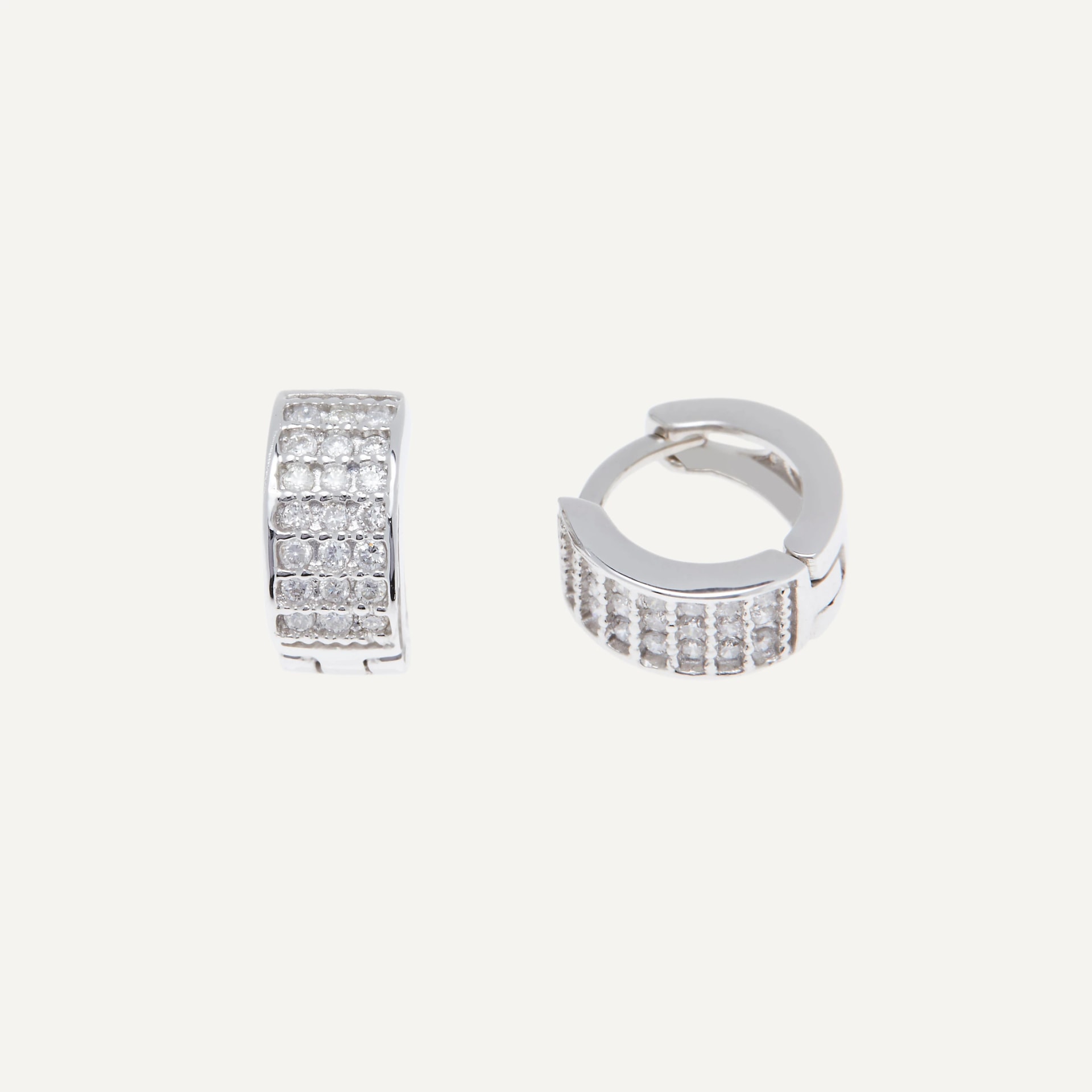 Arete Huggie Chubby tres lineas - imagen 1
