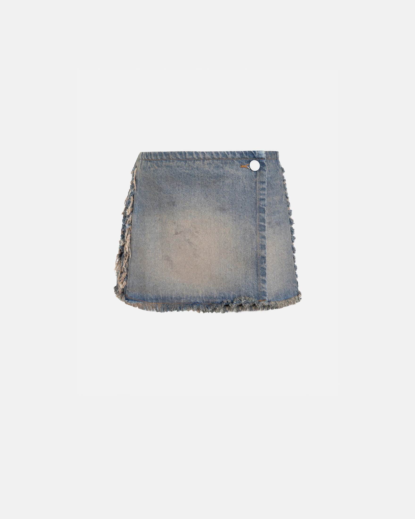 W Santa Union Basic Ripped Skirt Dirty Blue - imagen 1