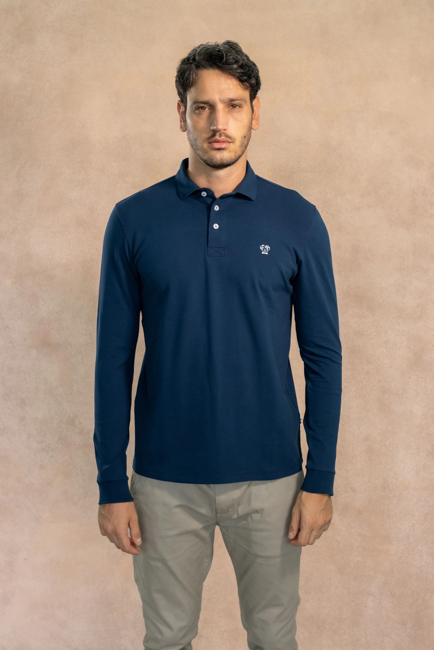Polo Antimanchas Manga Larga Azul Navy - imagen 1