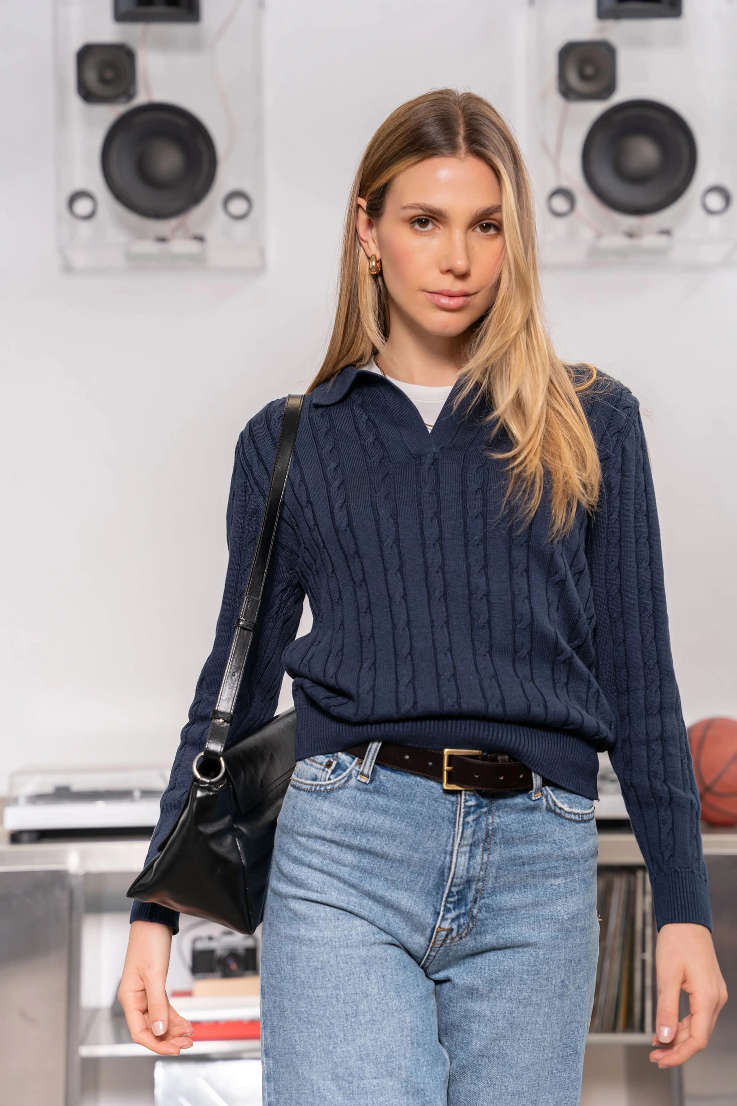 Suéter Polo Mujer Vittoria Azul Oscuro - imagen 1