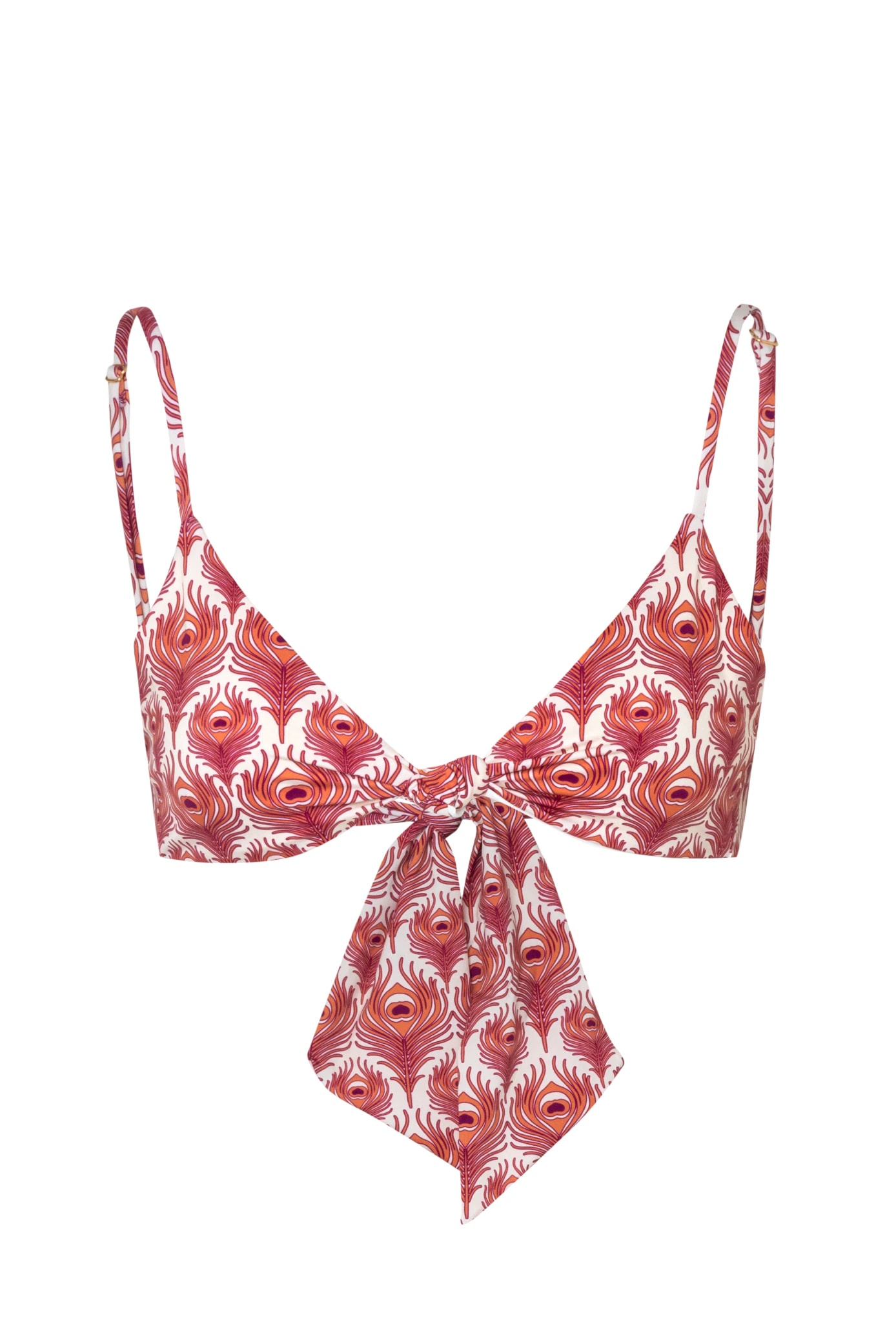 Pacifico Top / Red Peacock Feathers - Ivory - imagen 1
