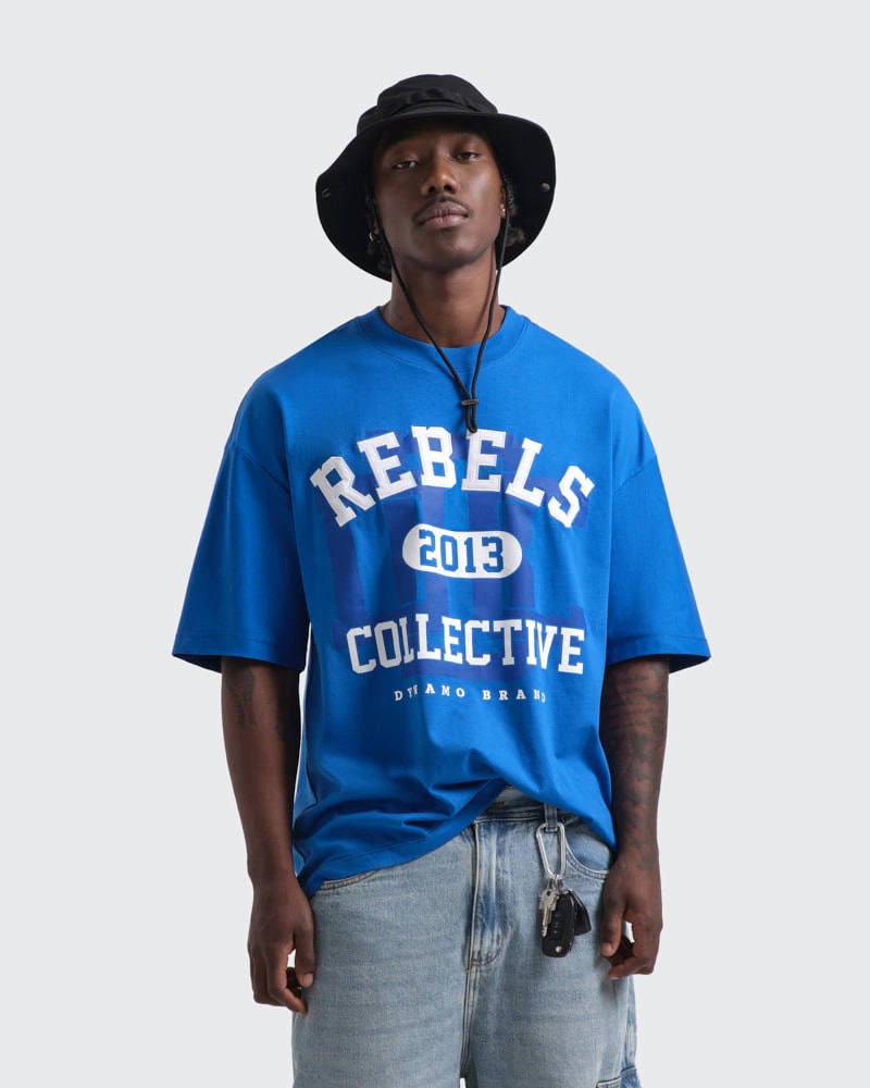Camiseta Azul Oversize Rebels Club - imagen 1