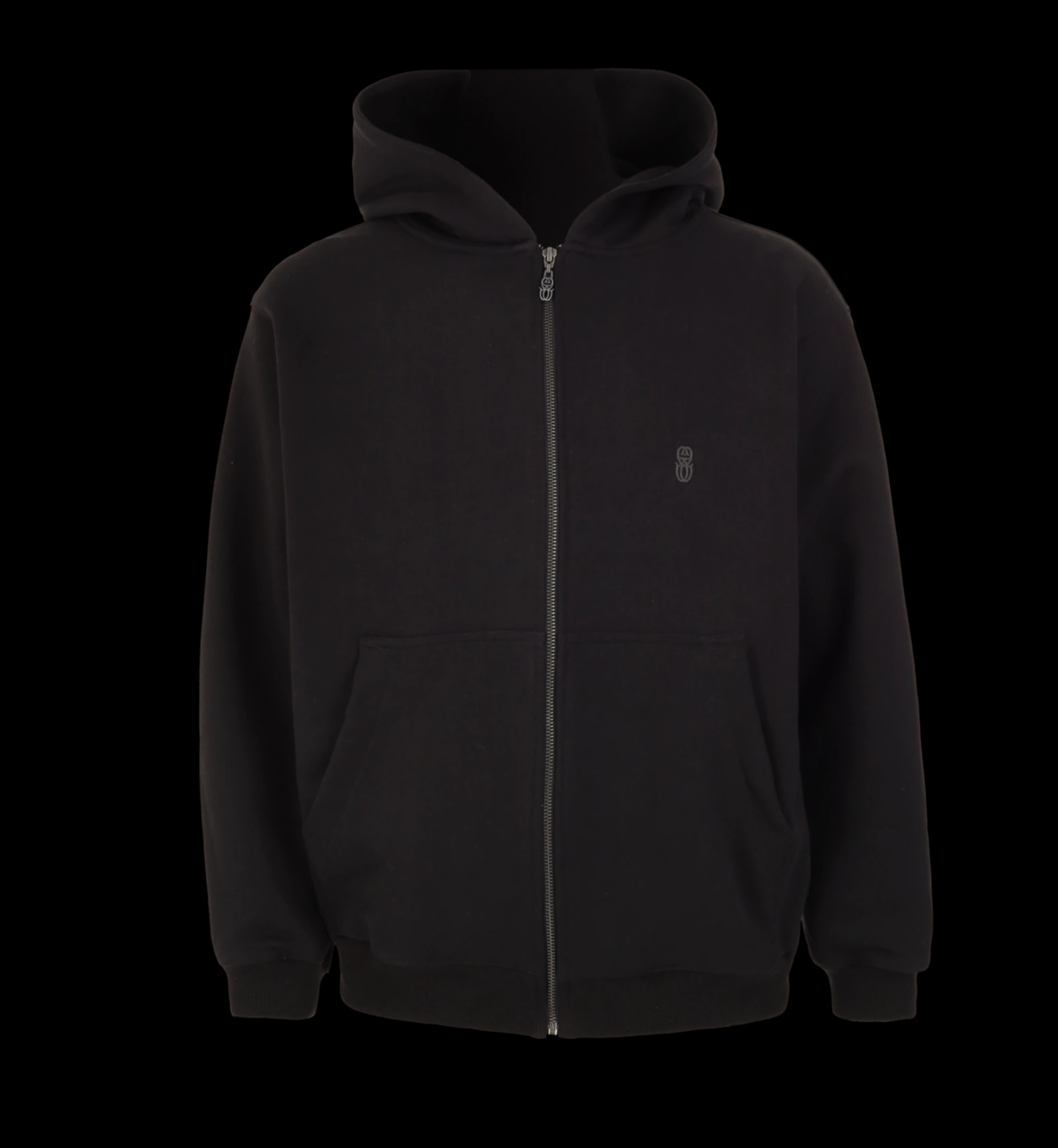 MONOGRAM BLACK ZIPPER HOODIE - imagen 1