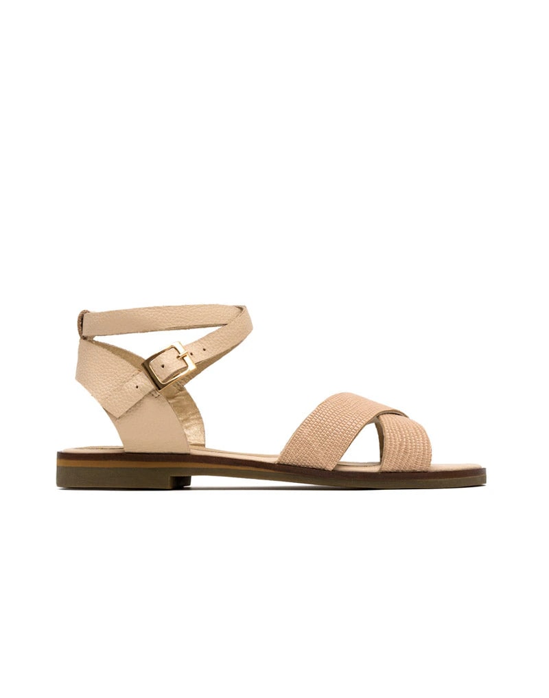 Sandalia plana para mujer en cuero REF LRS819 - imagen 1