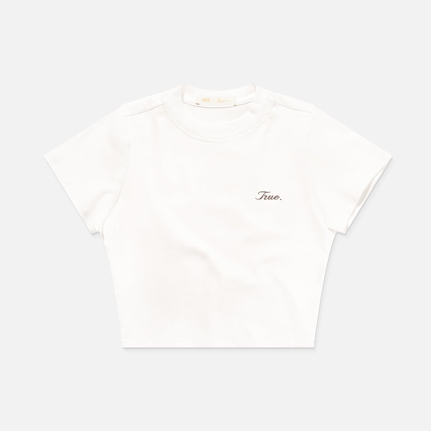 Signature Slim Ribbed Tee - Cream - imagen 1