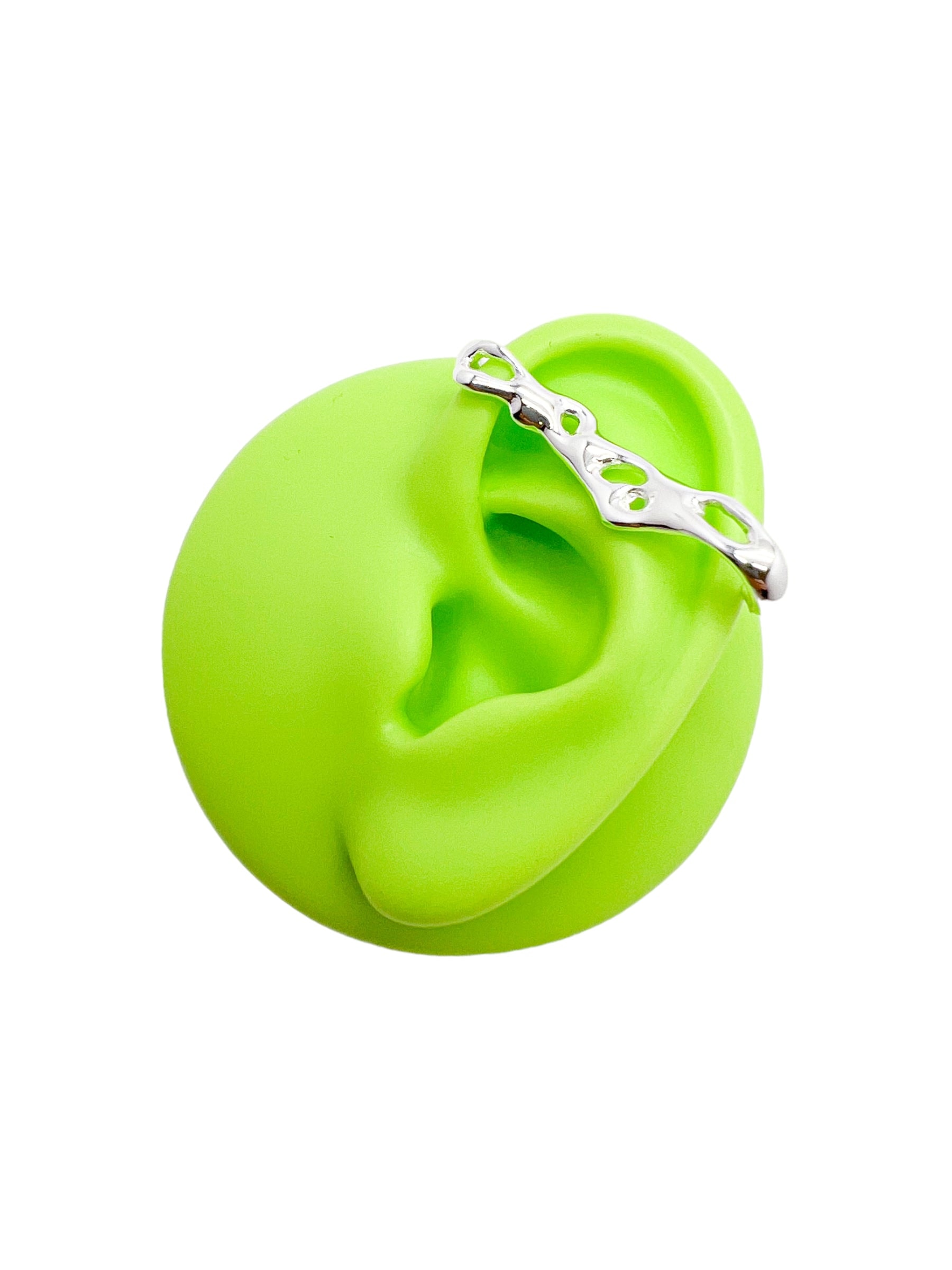 ear cuff irregular cosmic water silver - imagen 1