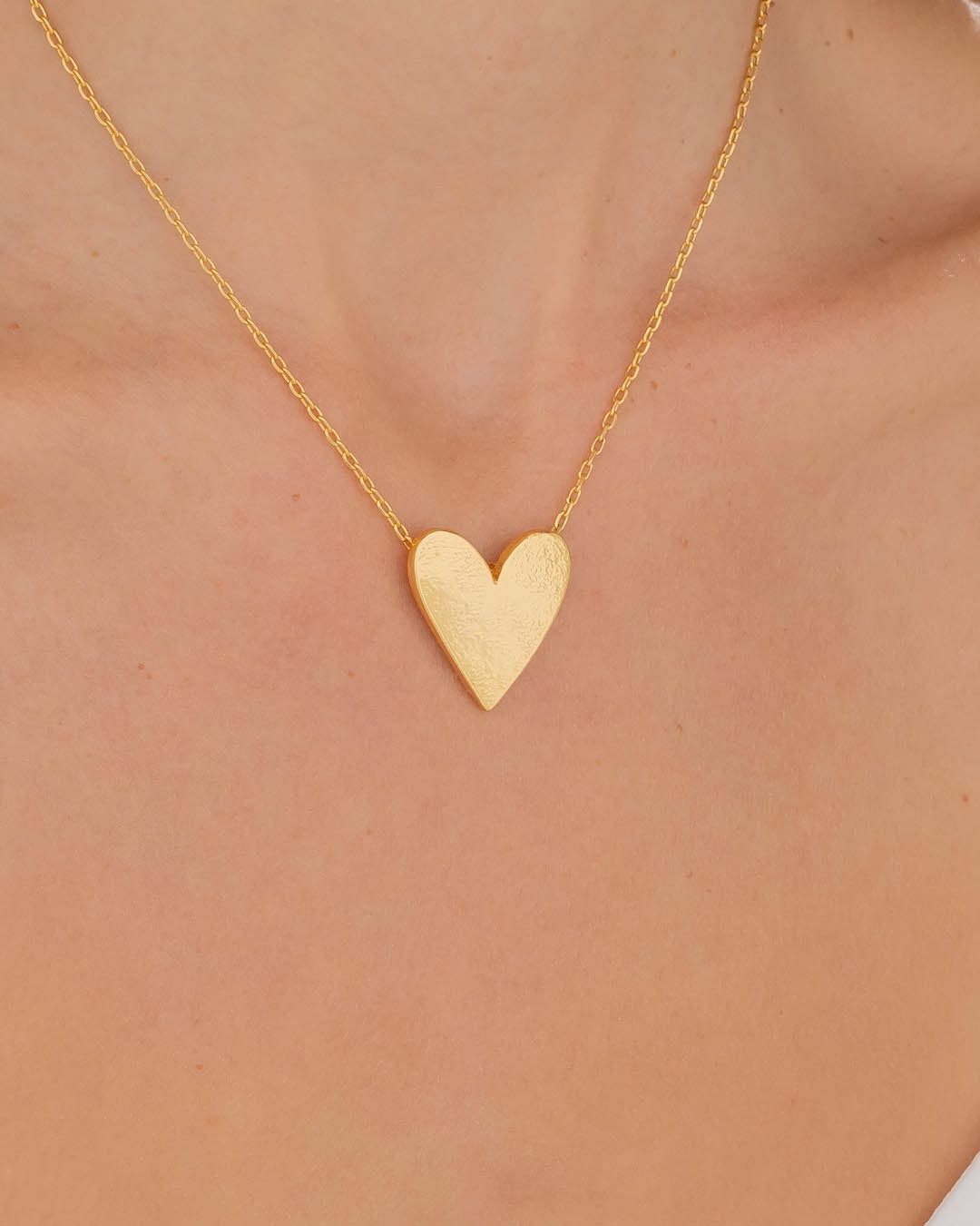Collar Corazón Textura Oro - imagen 1