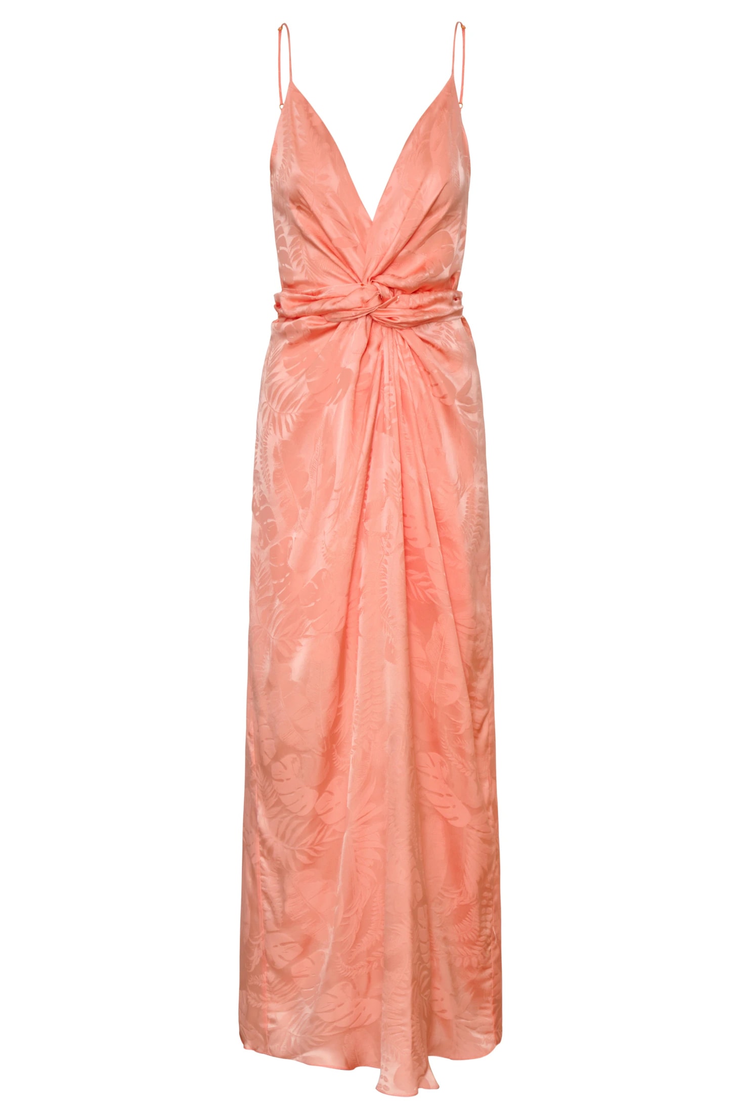 Macarena Silk Jacquard Midi Dress / Peach - imagen 1