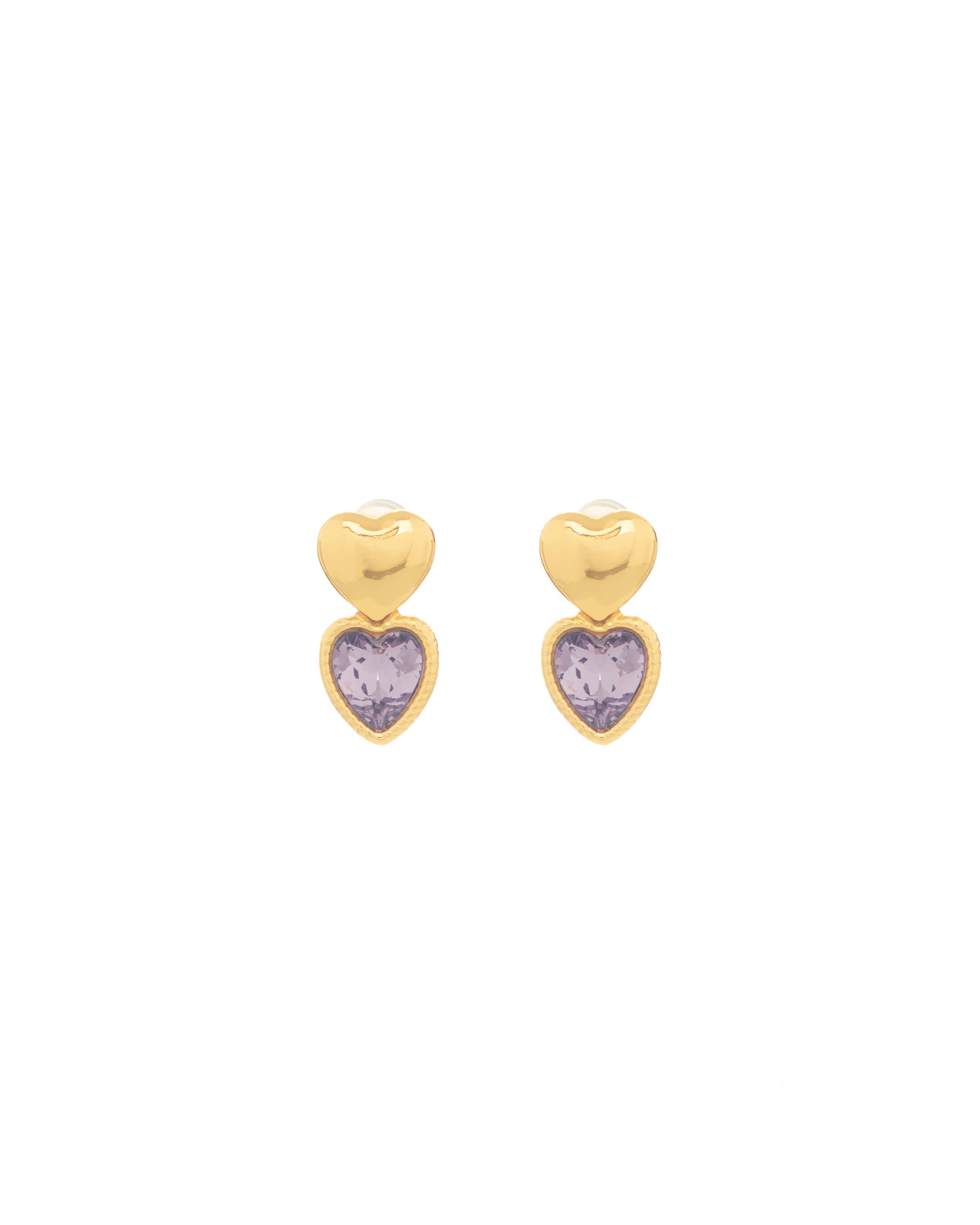 Aretes Duo Corazón Cristal - imagen 1