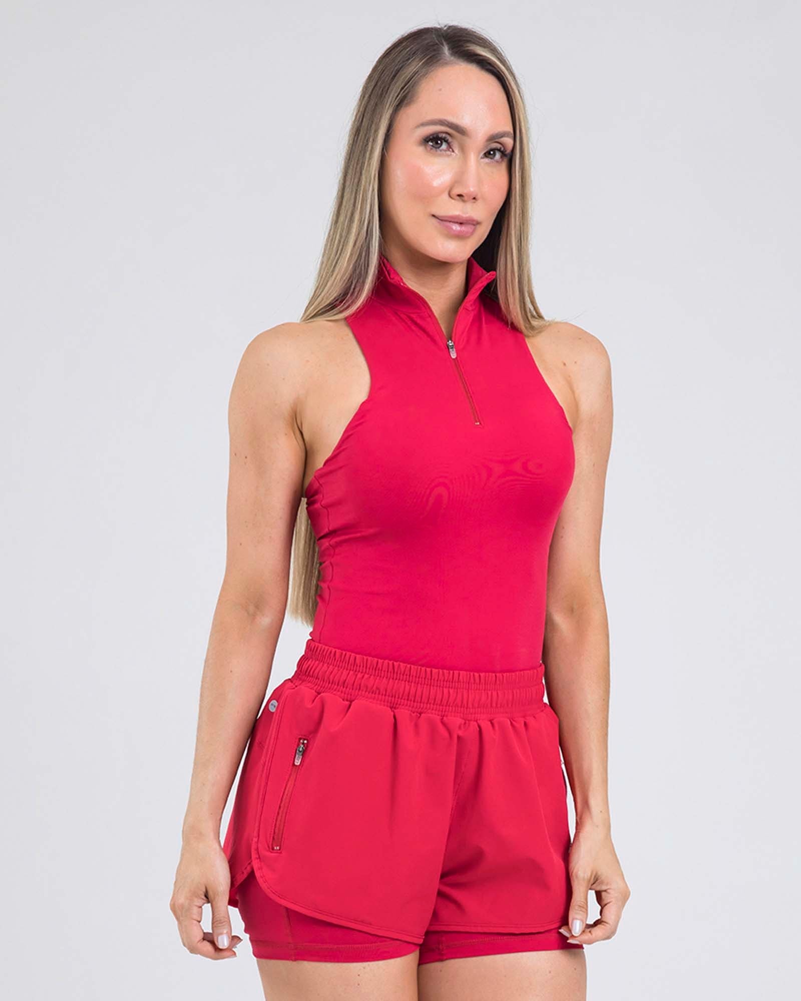 Blusa sisa core zip rojo tomato outdoor FIBER - imagen 1