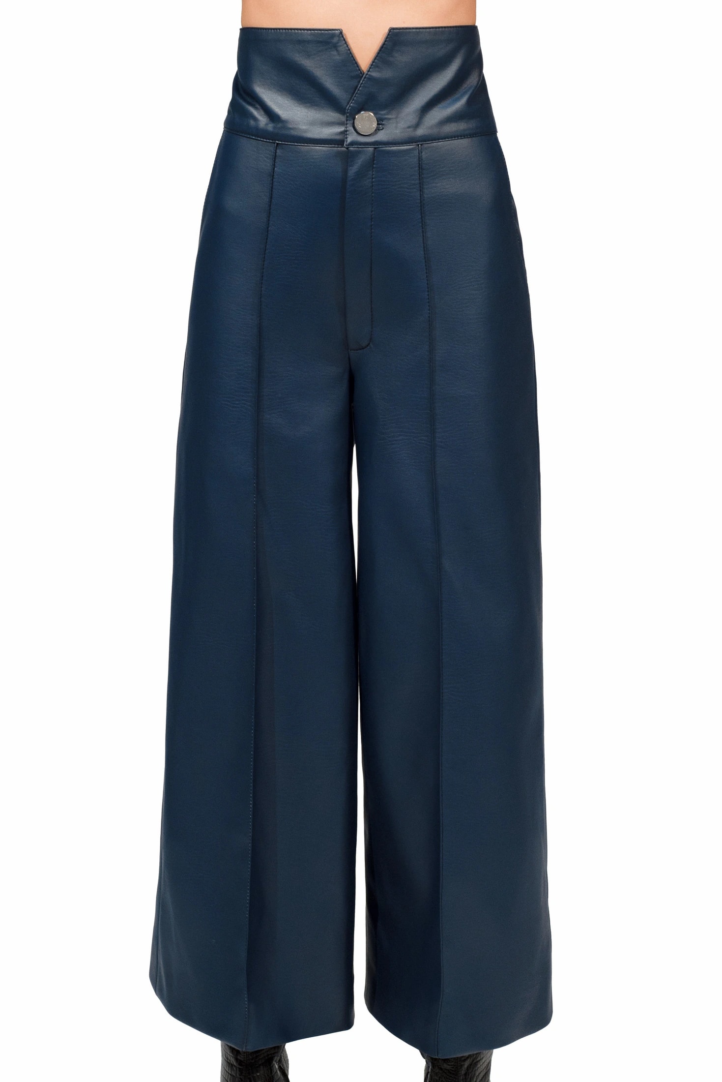 LEATHER HIGH WAIST CULOTTE - imagen 1