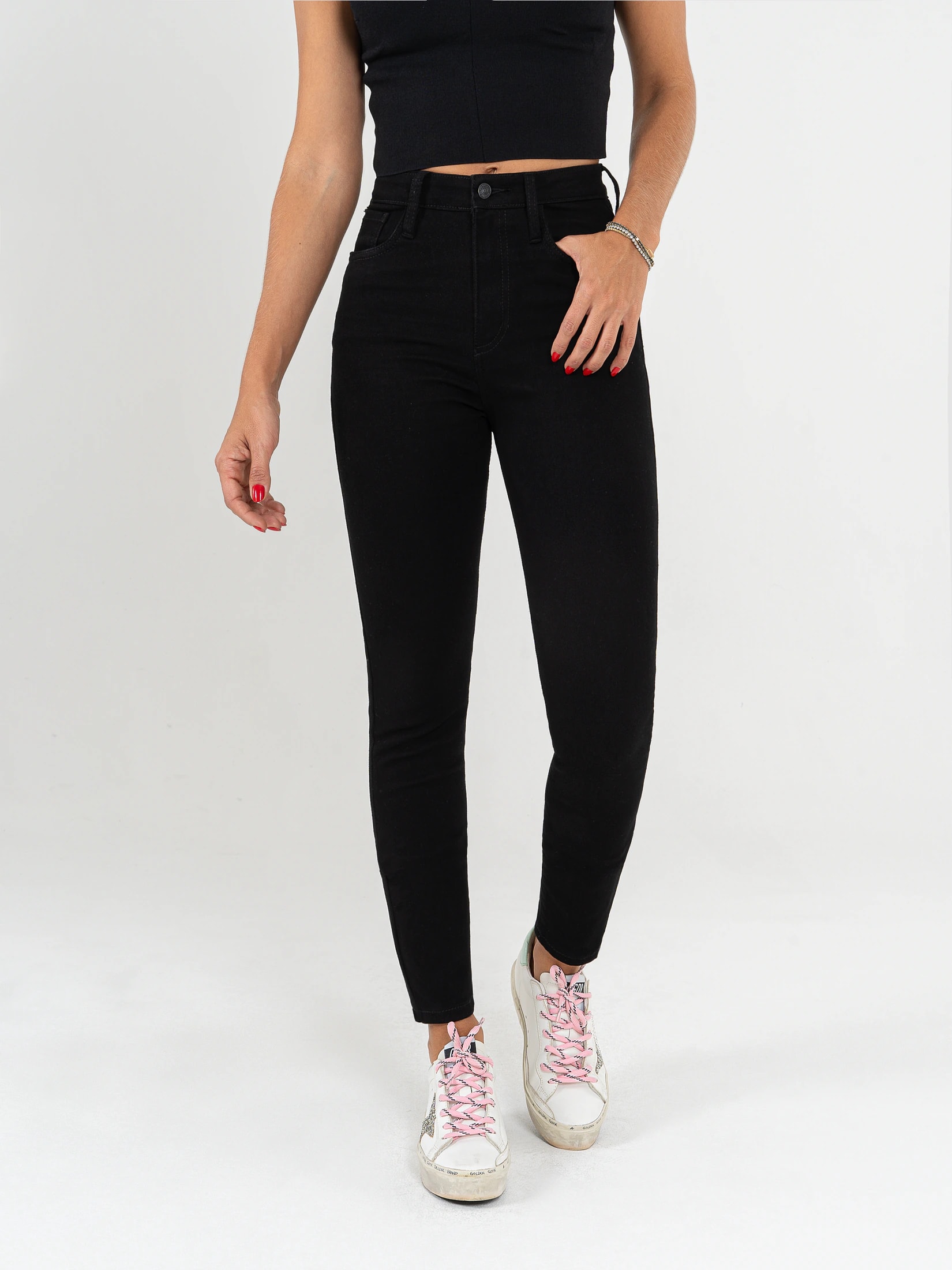 Ref: 064076  Jean skinny stretch, tiro alto, tono negro. - imagen 1