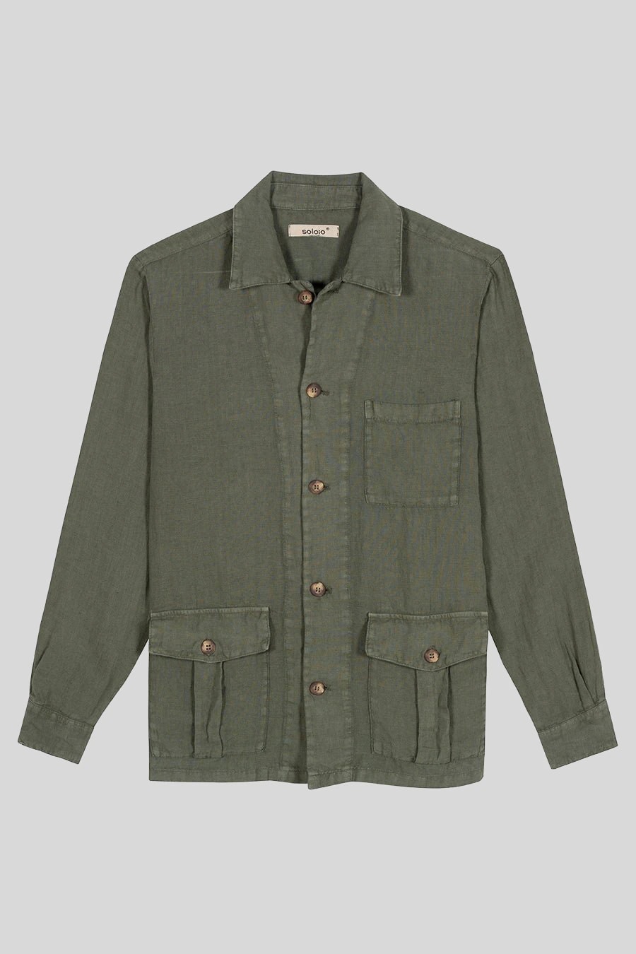 men's linen jacket military green new sahara - imagen 1