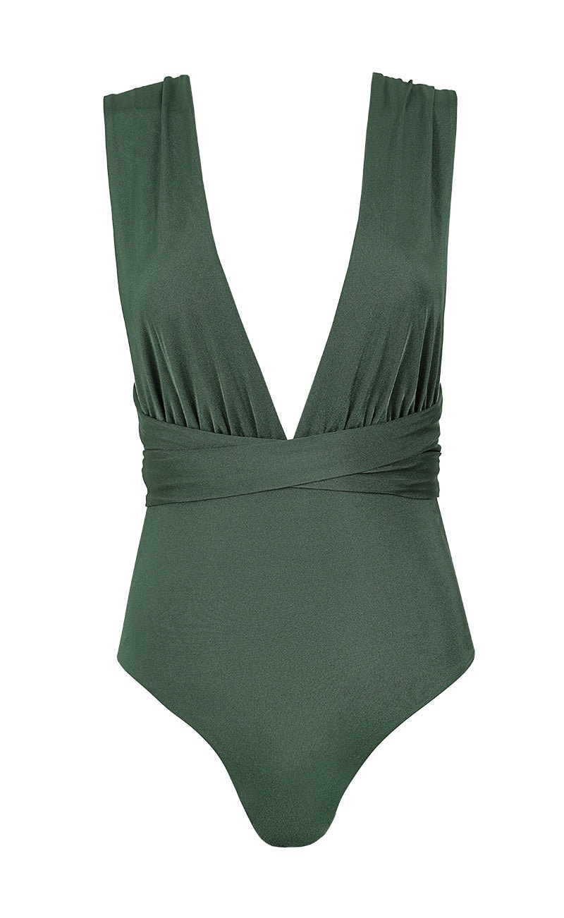 VESTIDO DE BAÑO ENTERO MULTIFORMAS PRISMA VERDE MILITAR - imagen 1