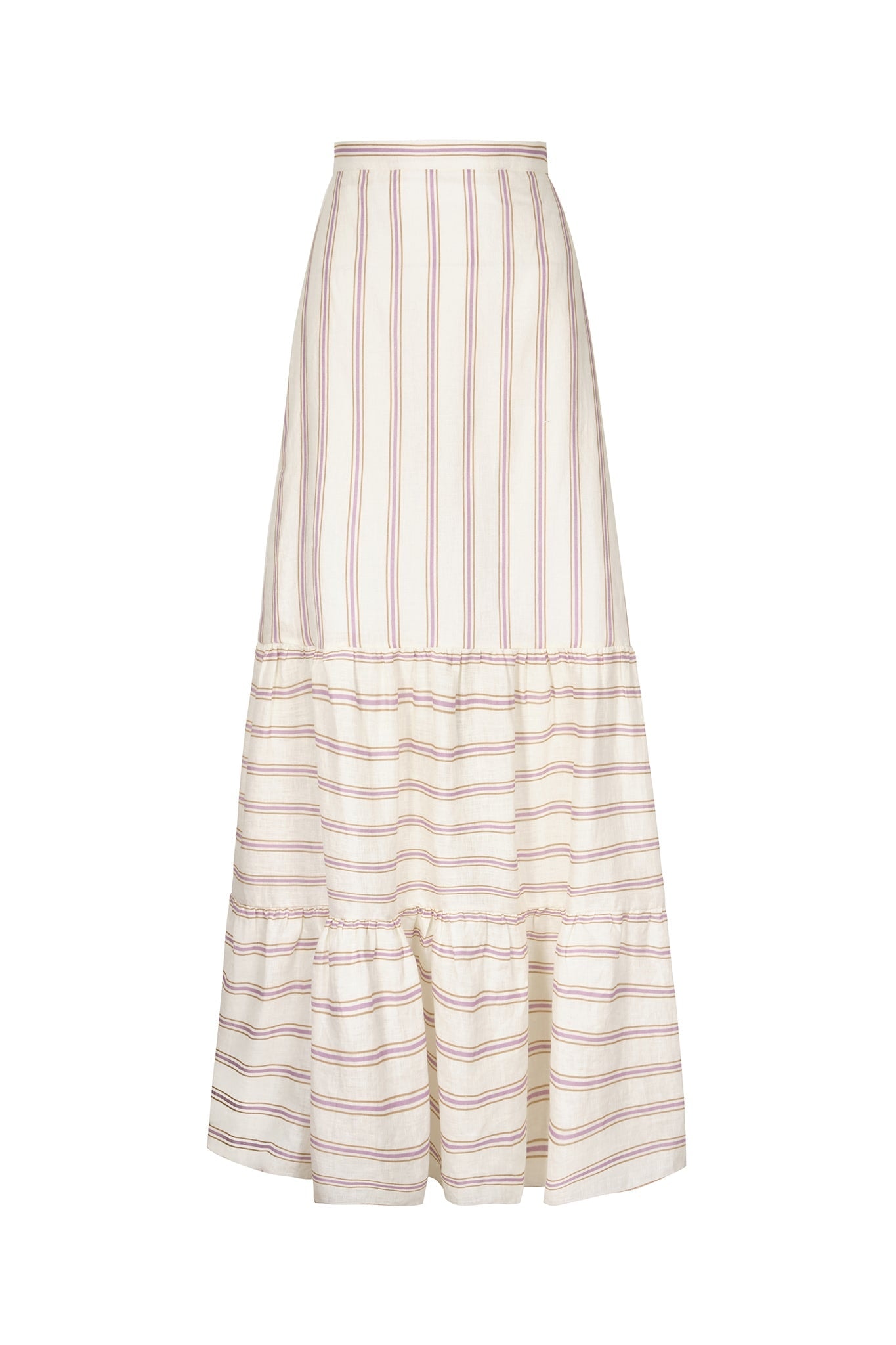 Julieta Linen Maxi Skirt / Lila Stripes - imagen 1