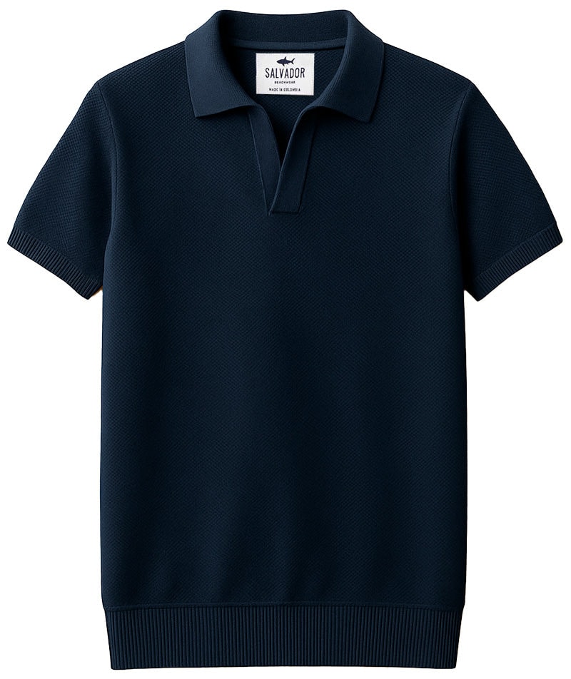 POLO DE PUNTO AZUL OSCURA - imagen 1