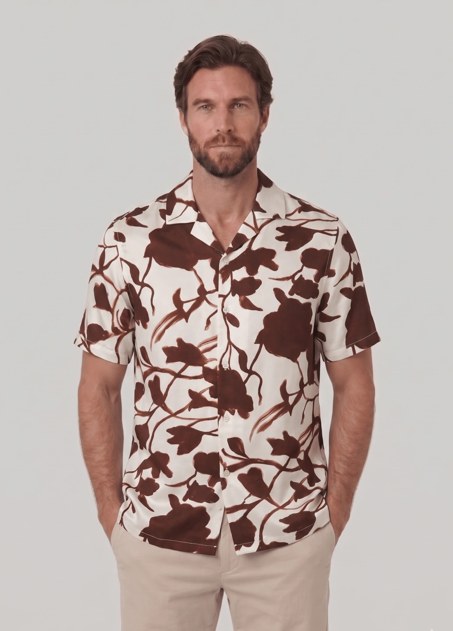 Camisa estampada manga corta para hombre Jon Sonen 027225052 - imagen 1