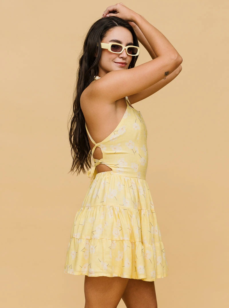VESTIDO FLOR CANARIA AMARILLA - imagen 1