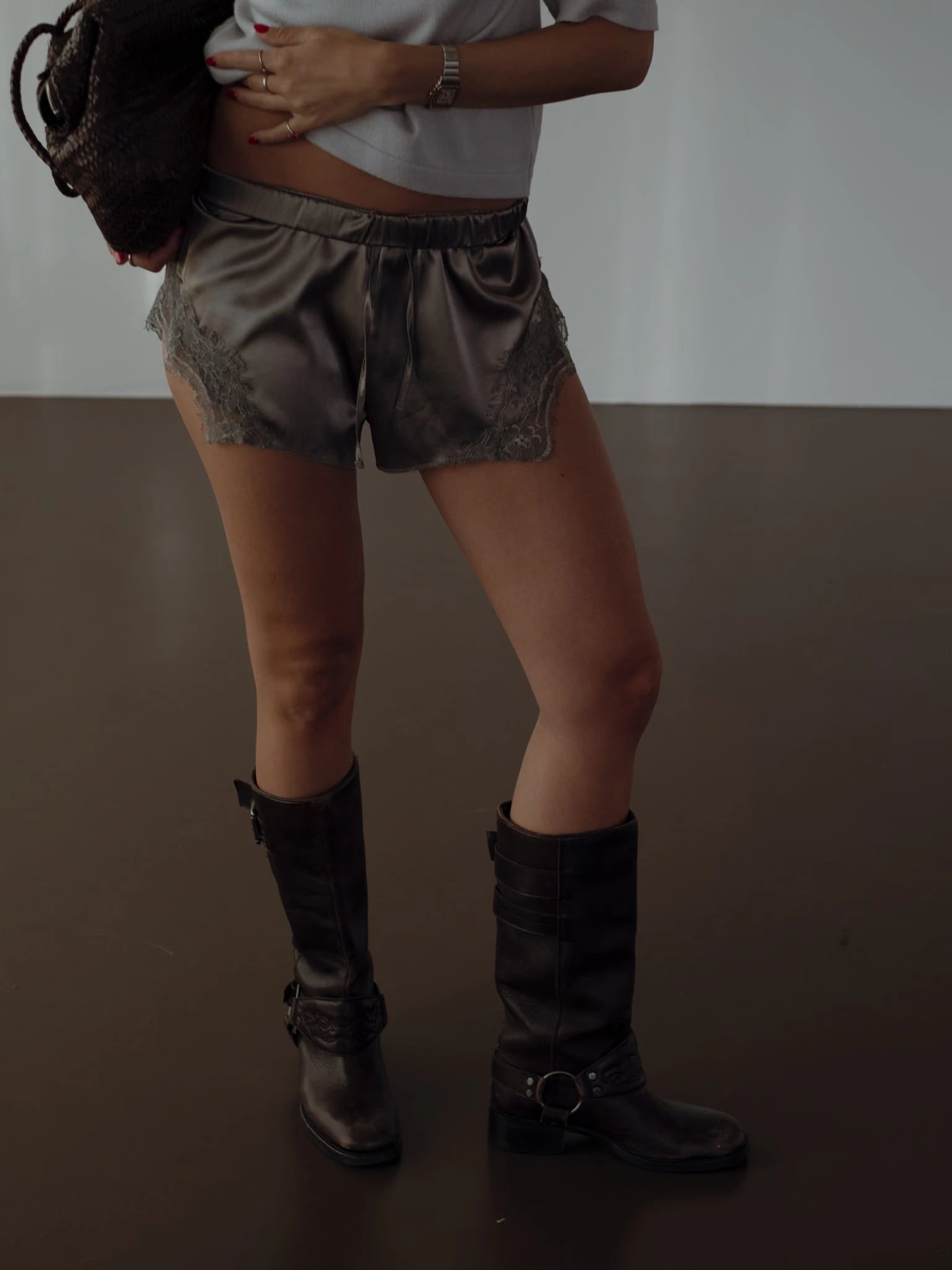 BLONDE MINI SHORT - GRAY - imagen 1