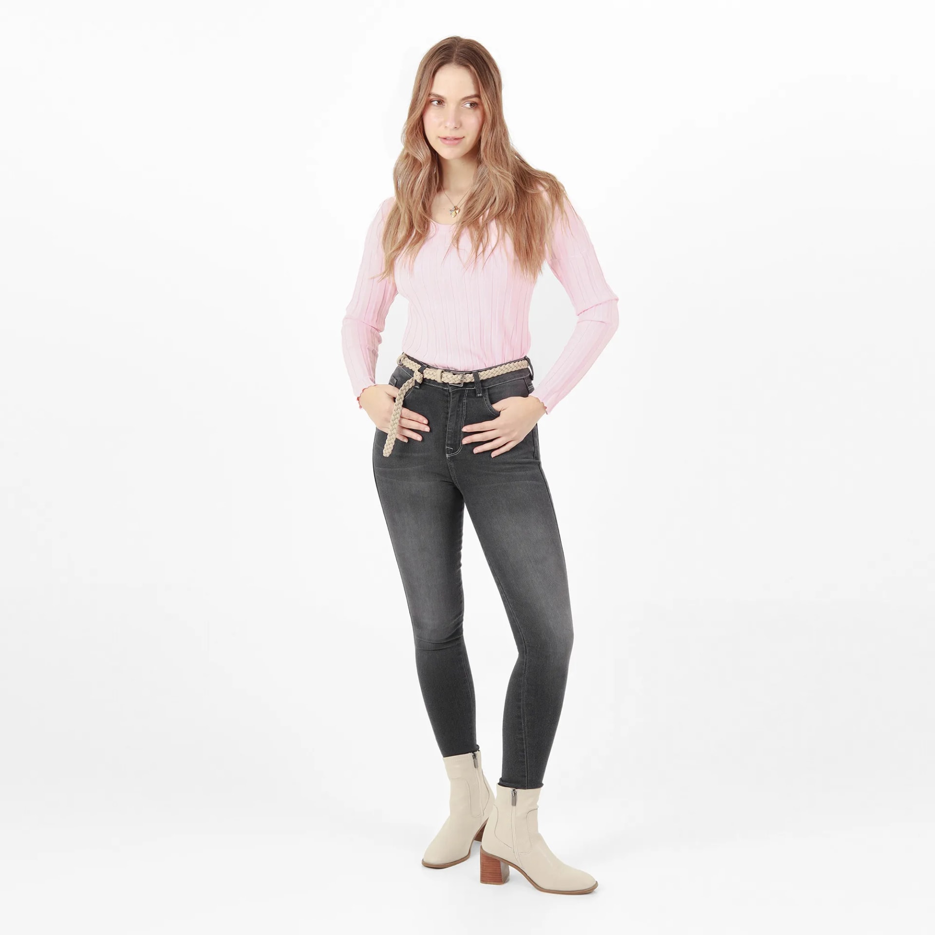 Jean Ilussion Tiro Medio Bota Skinny - imagen 1