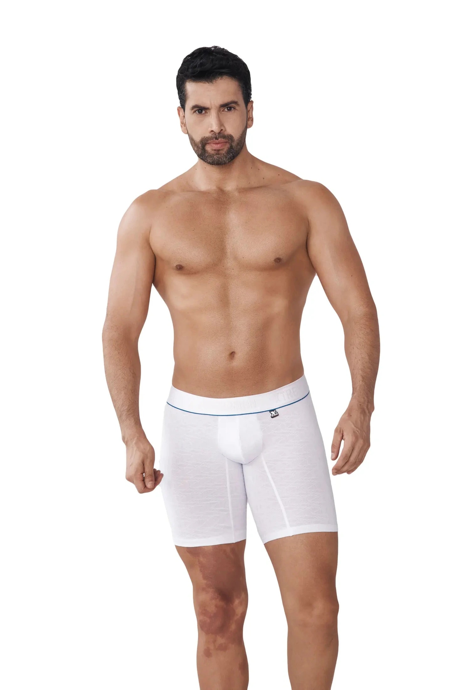 BOXER MICROFIBRA JACQUARD CUBOS BLANCO - imagen 1