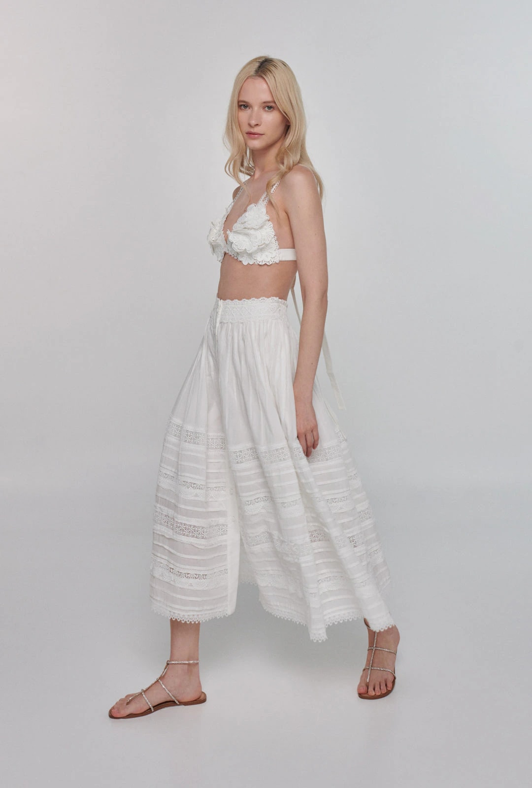 CAMILA  MIDI SKIRT WHITE - imagen 1