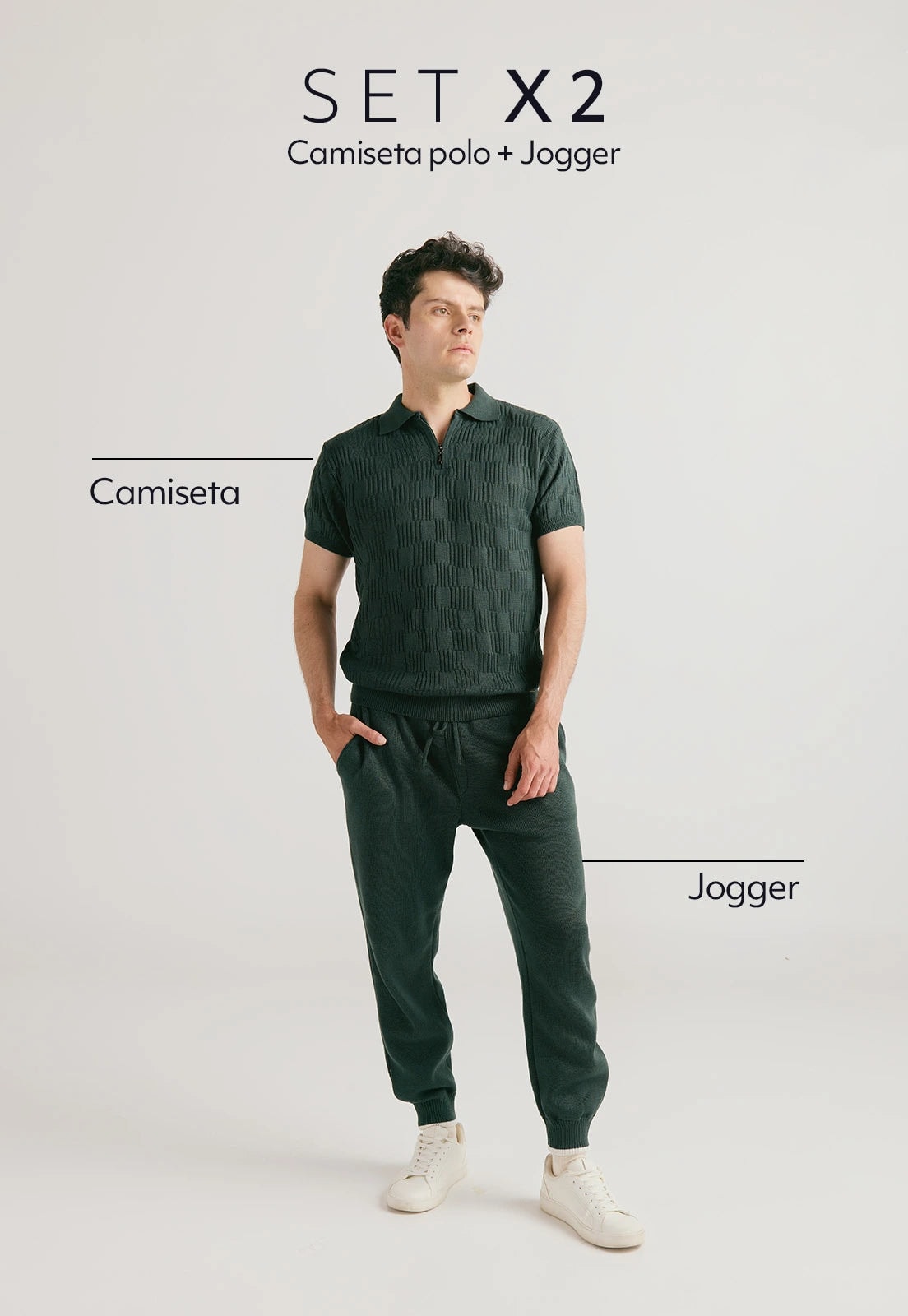 Set Camiseta Polo Cremallera / Jogger Andrew - imagen 1