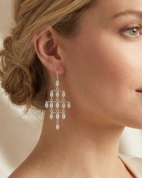 Aretes Cadena y Dije bastones Filigrana - imagen 1