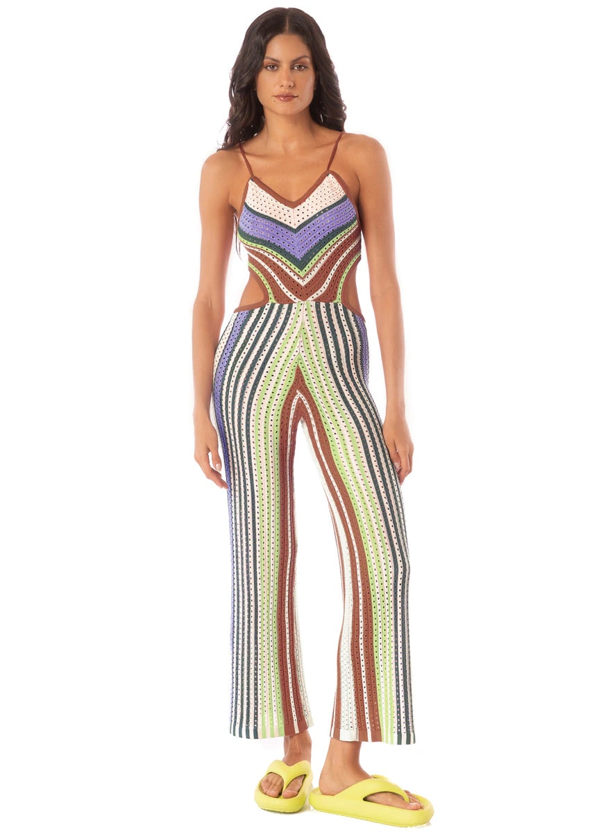 Maaji Roman Stripe Leave Jumpsuit - imagen 1