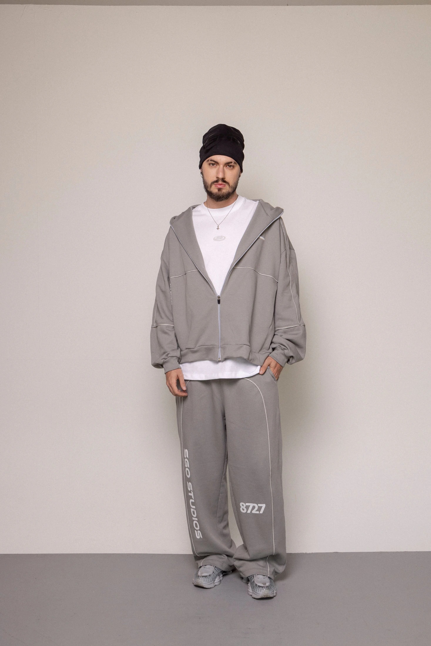 SET HOODIE Y SUDADERA 87/27-GRIS - imagen 1