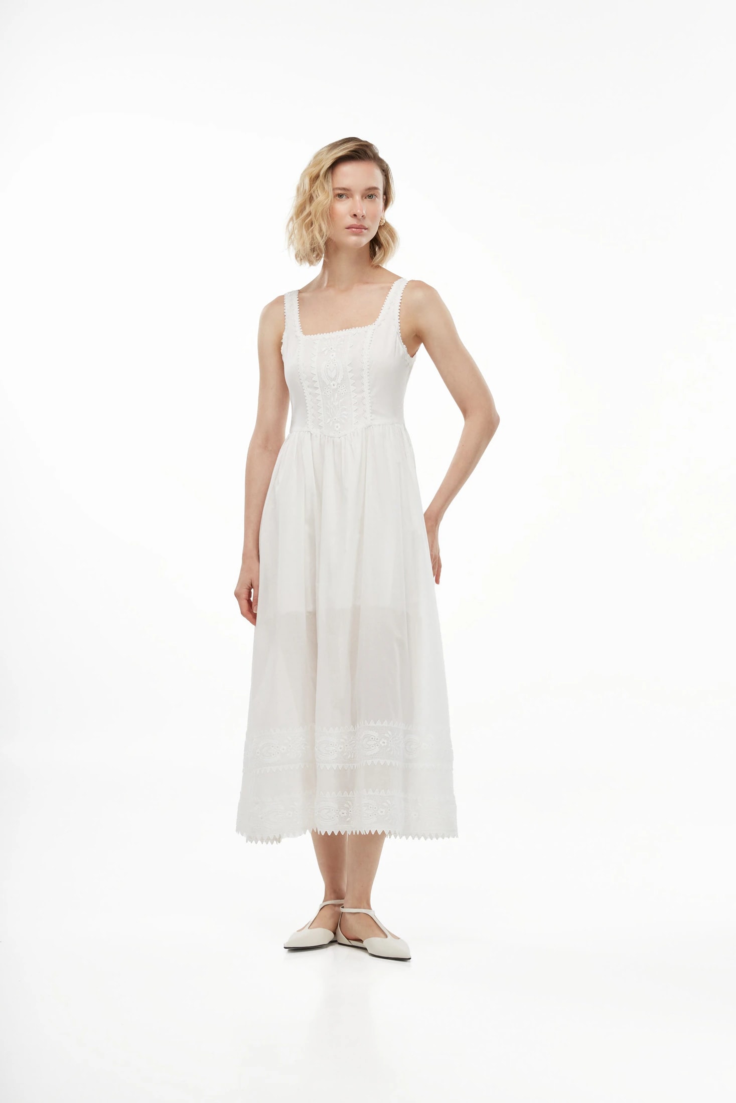 ALBA MIDI DRESS WHITE - imagen 1