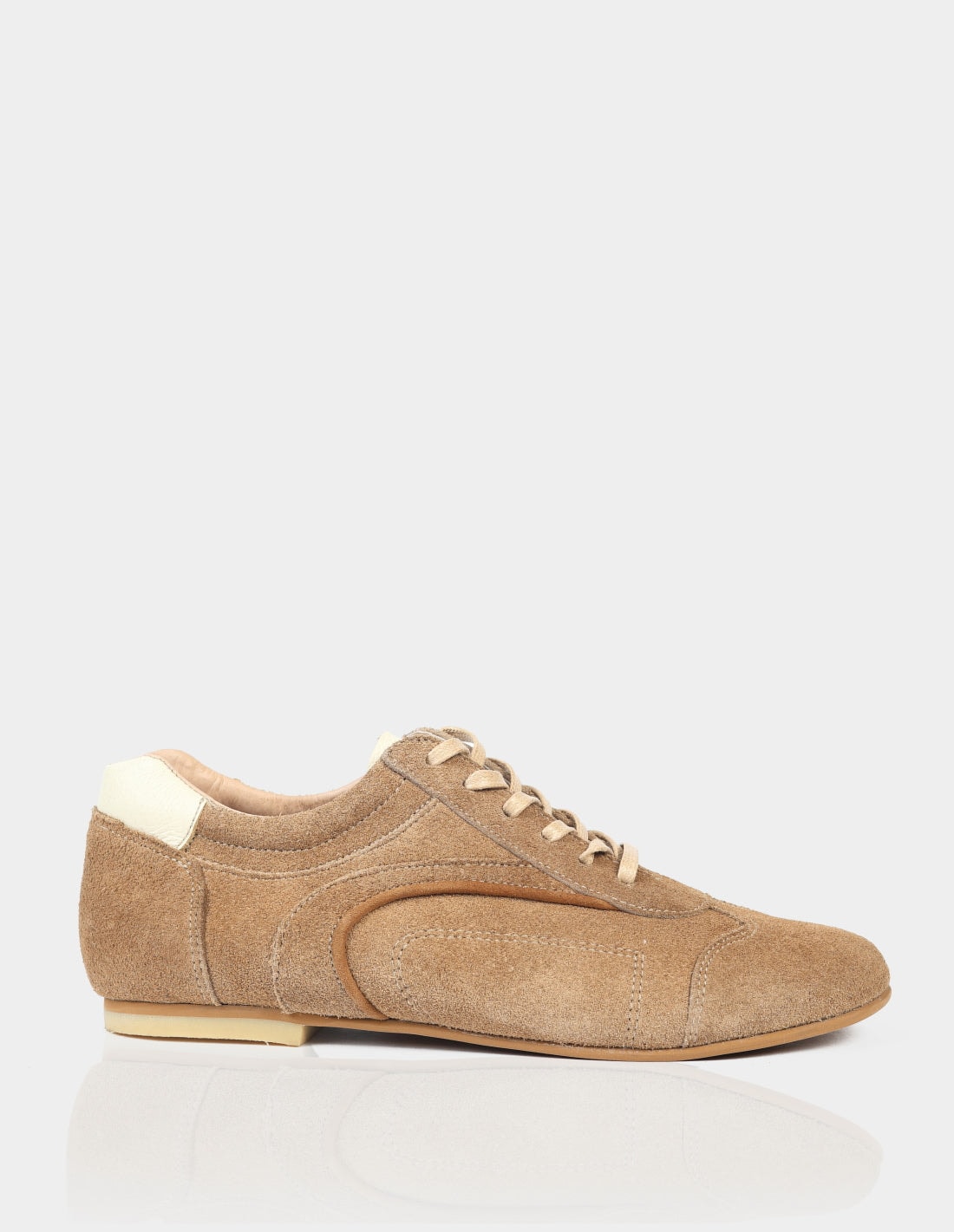 Mia Sneaker Gamuza Almendra Beige - imagen 1