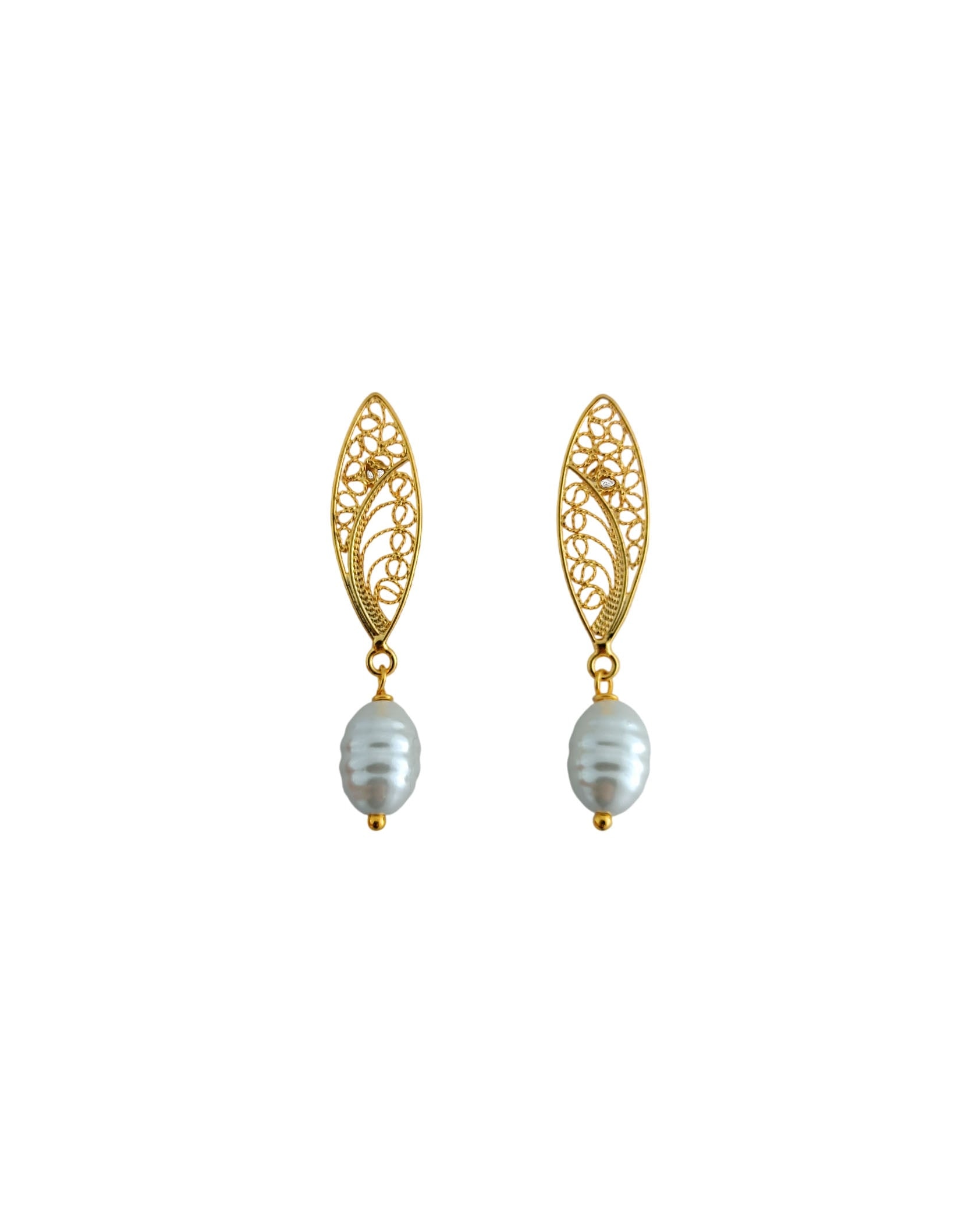 Aretes filigrana y perla Belinda - imagen 1