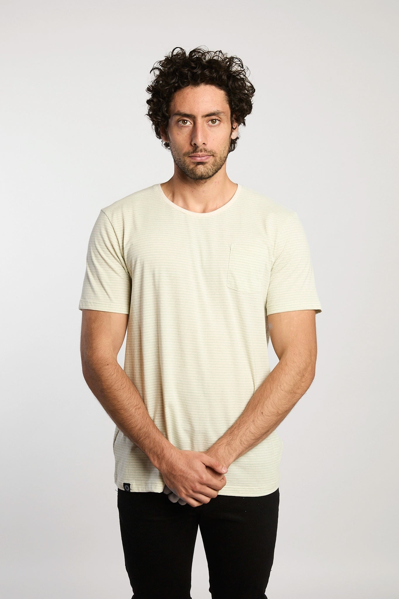 Camiseta Pulsos Ocultos Rayas Verde Claro - imagen 1