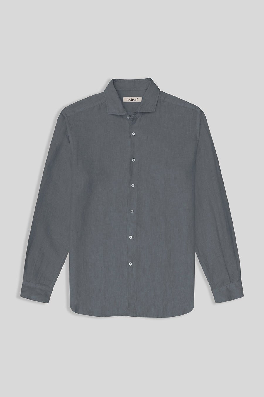 Men's linen shirt grey basic - imagen 1