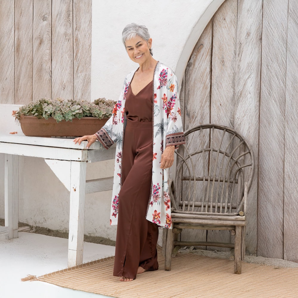 Kimono Satin Catleya. - imagen 1