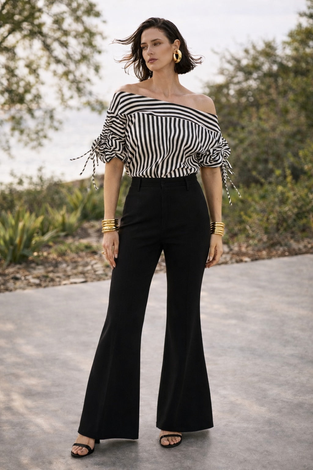 Blusa Hong Kong Rayas Negro - imagen 1