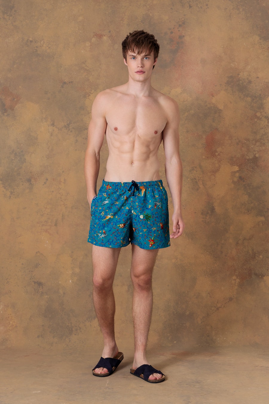 Men's swim trunk delphos teal - imagen 1