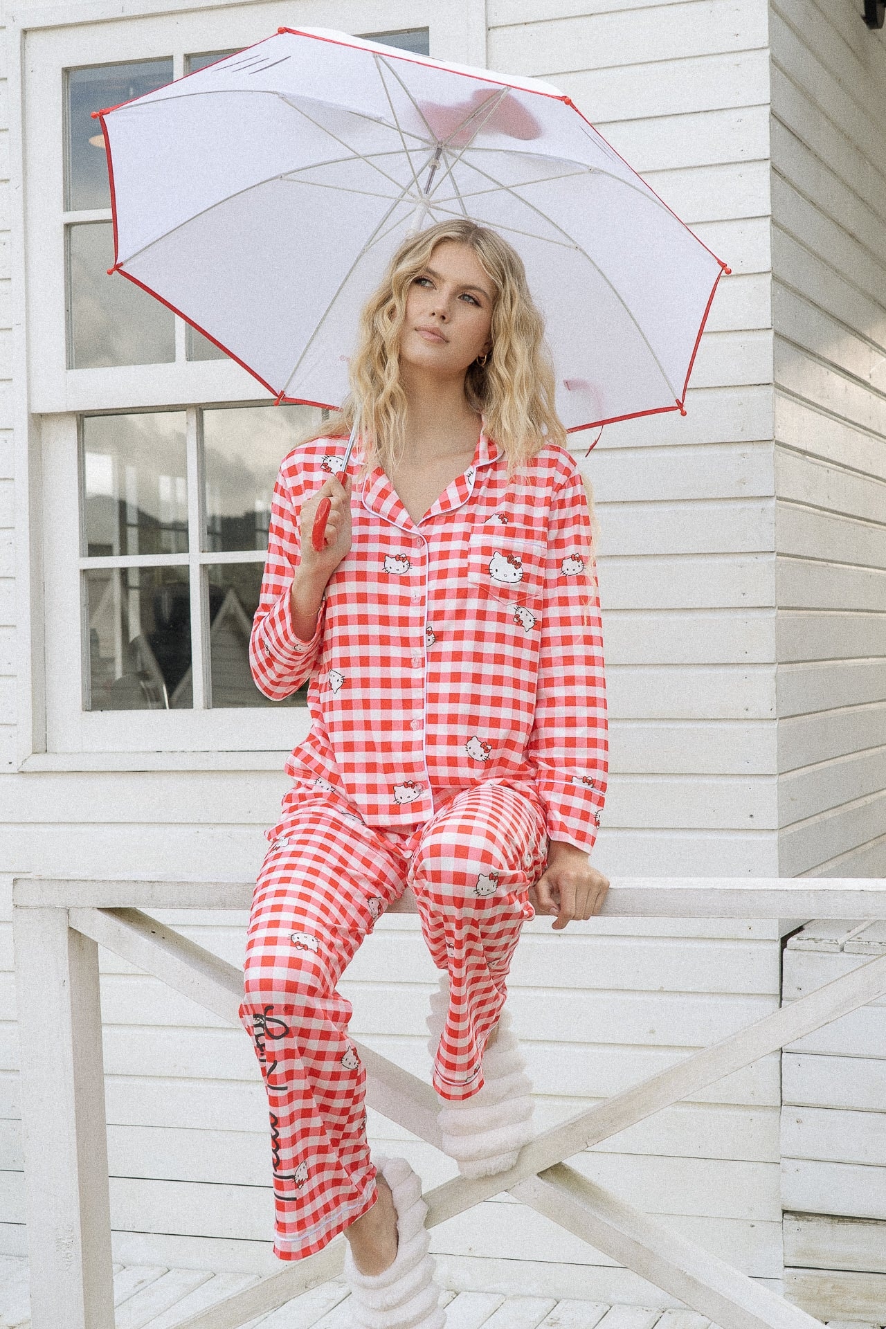 Set pantalon Amsterdam rojo con blanco - imagen 1