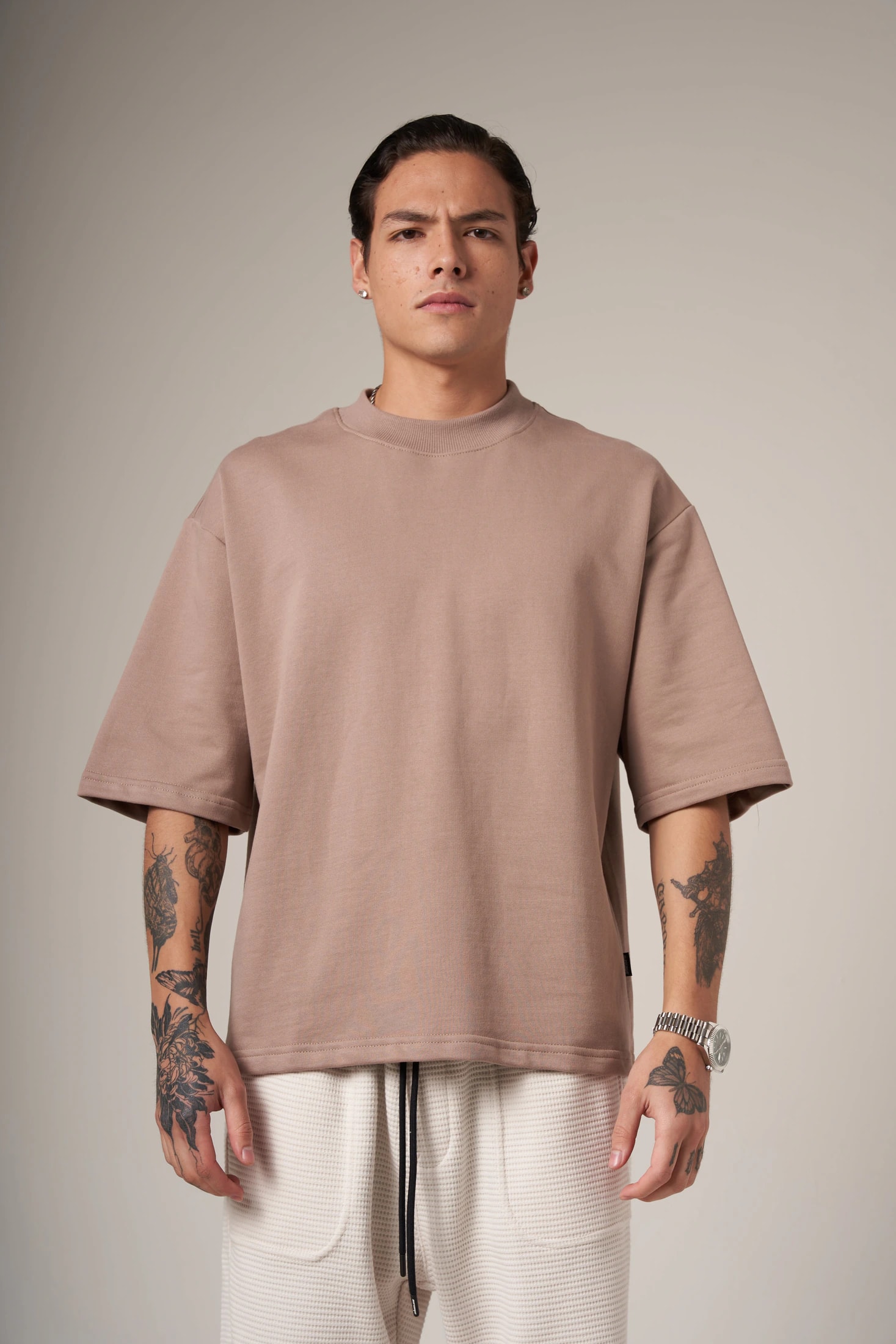 BOXY FIT 300 GRAMOS, 100% ALGODÓN CAQUI - imagen 1