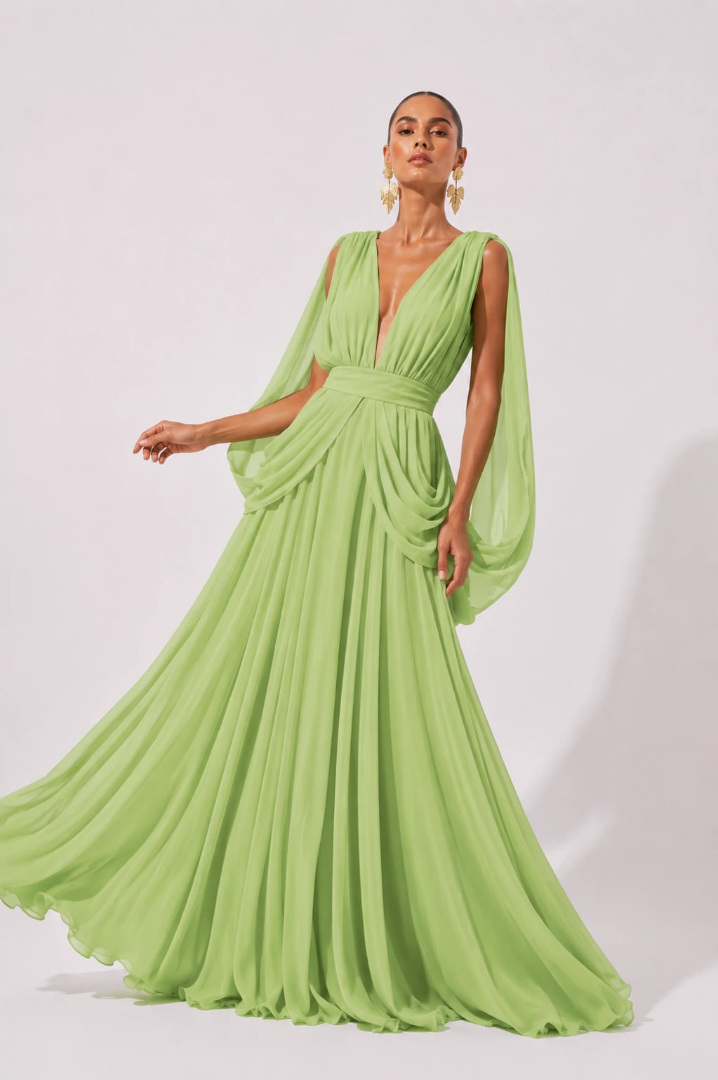 Vestido Hinora Verde Limon - imagen 1