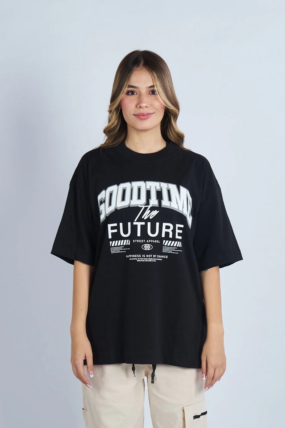 Camiseta oversize estampado Good Time Negro | DROP 03 | - imagen 1