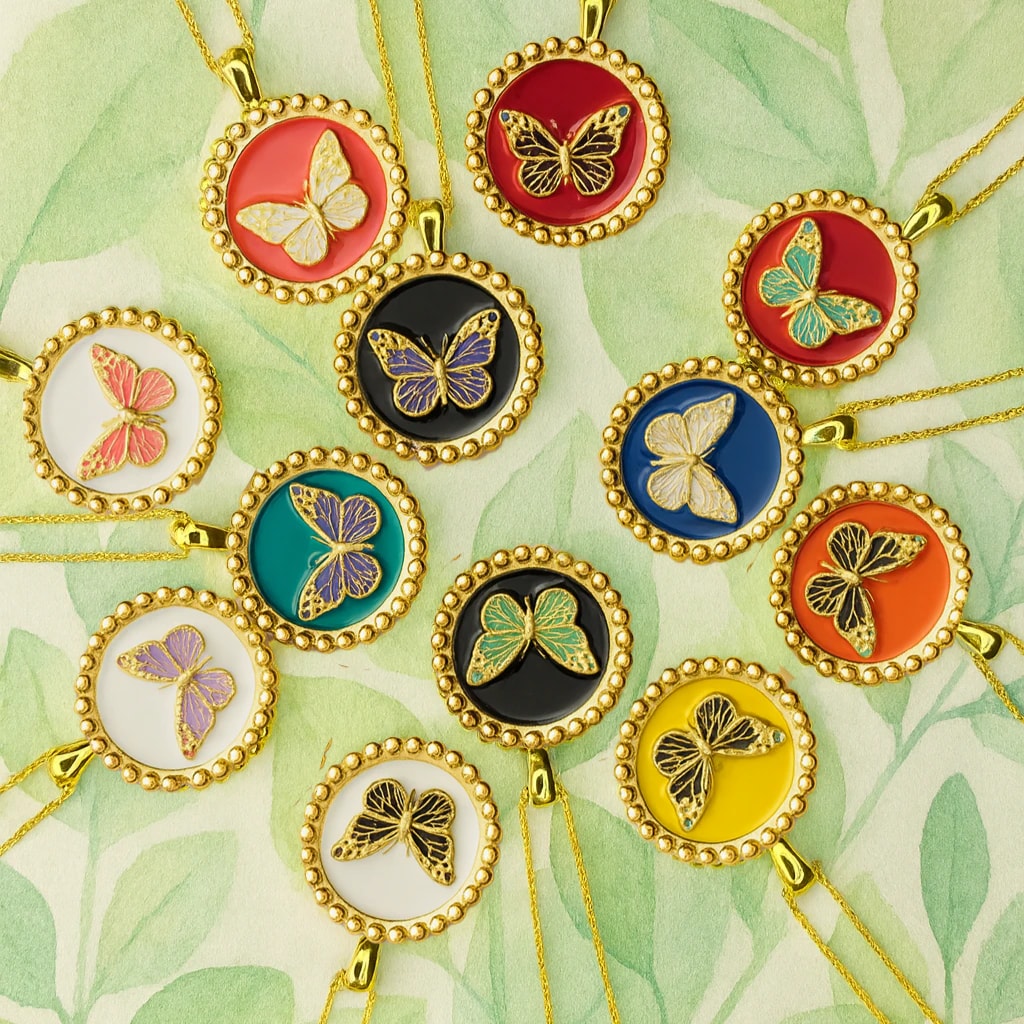 Collar mariposa borlas - imagen 1