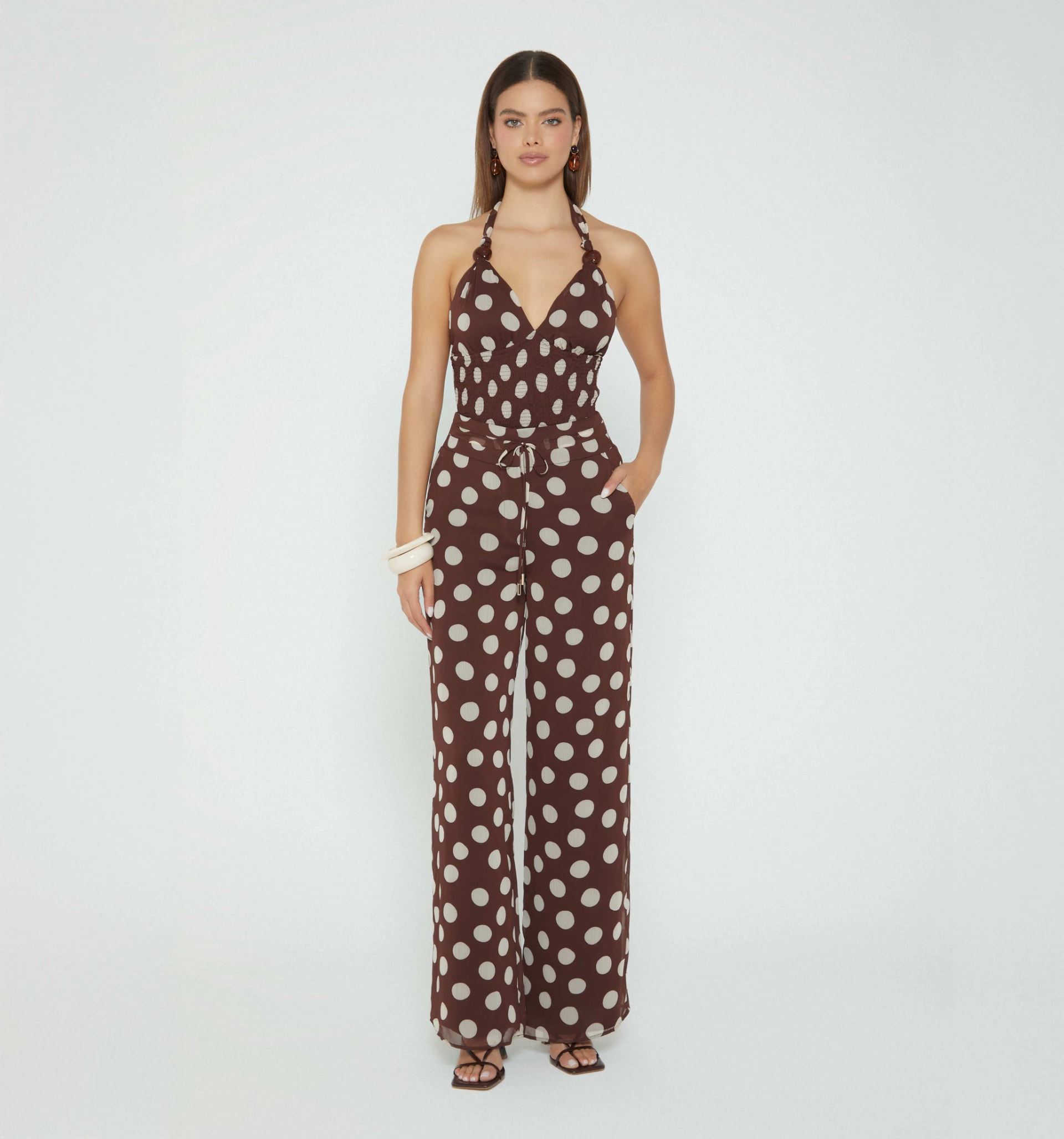 Pantalón palazo pretina ruchada - imagen 1